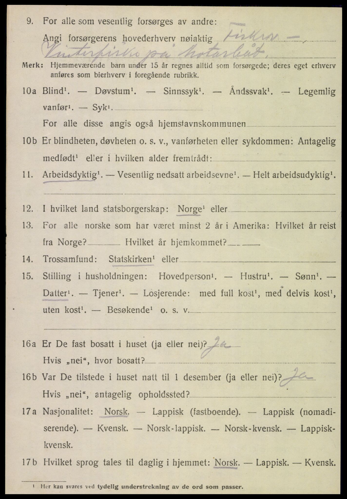 SAT, 1920 census for Meløy, 1920, p. 8586