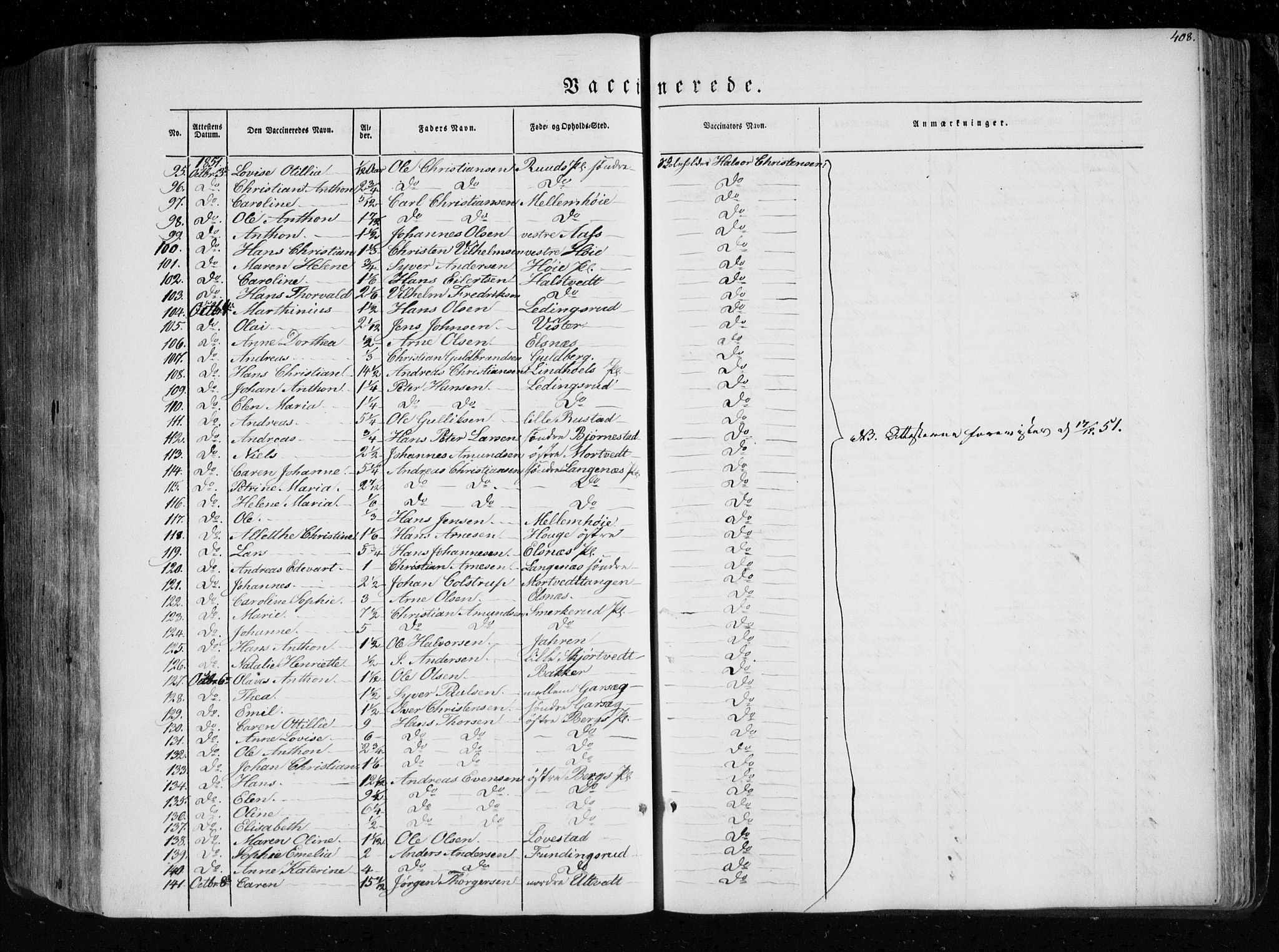 Eidsberg prestekontor Kirkebøker, AV/SAO-A-10905/F/Fa/L0009: Parish register (official) no. I 9, 1849-1856, p. 408