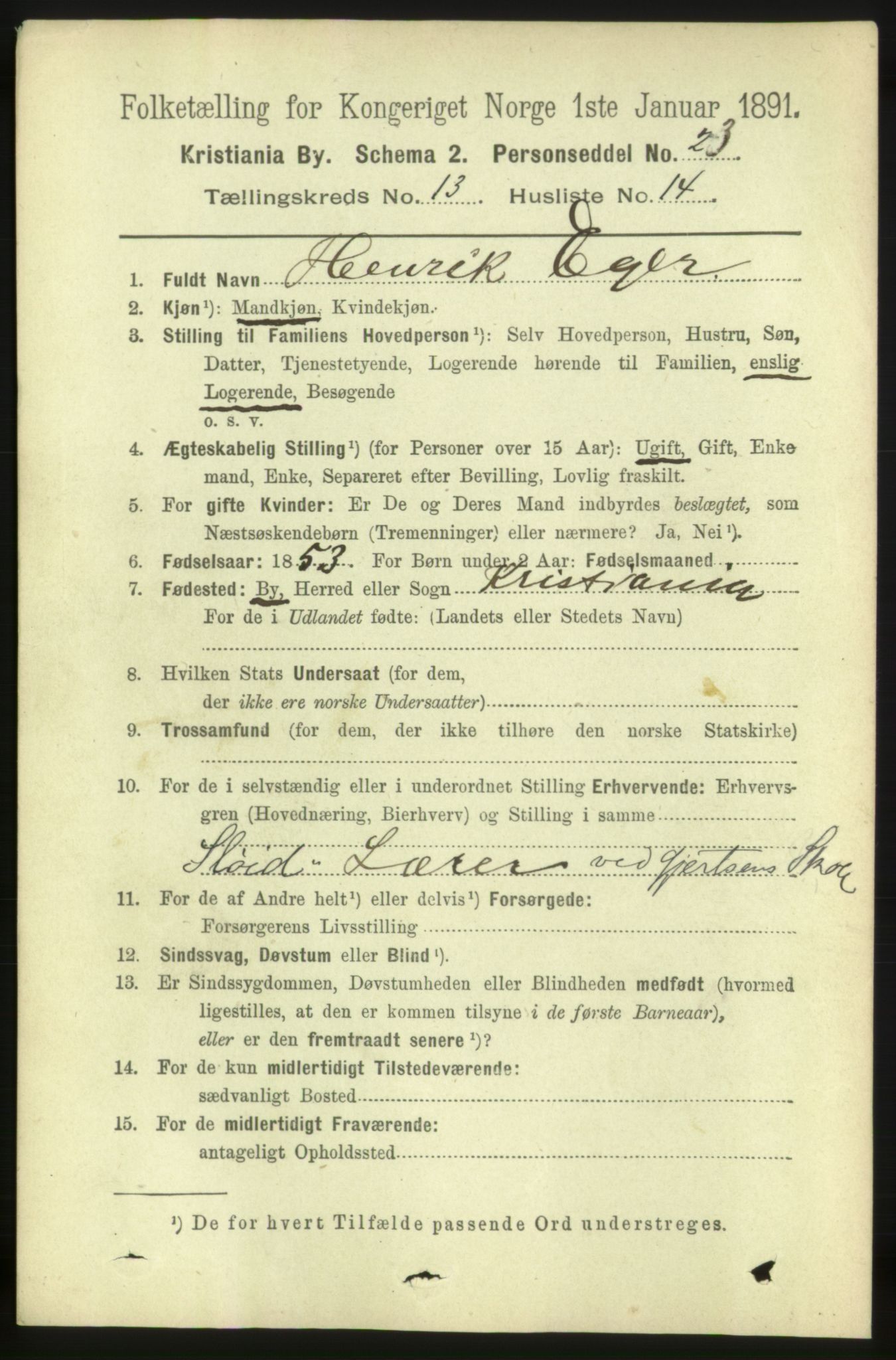 RA, 1891 census for 0301 Kristiania, 1891, p. 6672