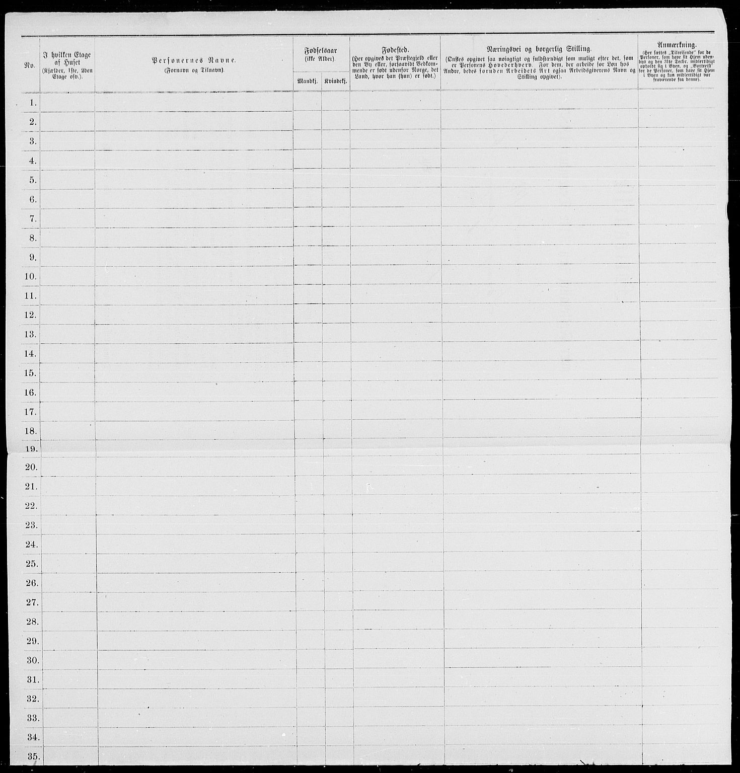 RA, 1885 census for 0101 Fredrikshald, 1885, p. 35