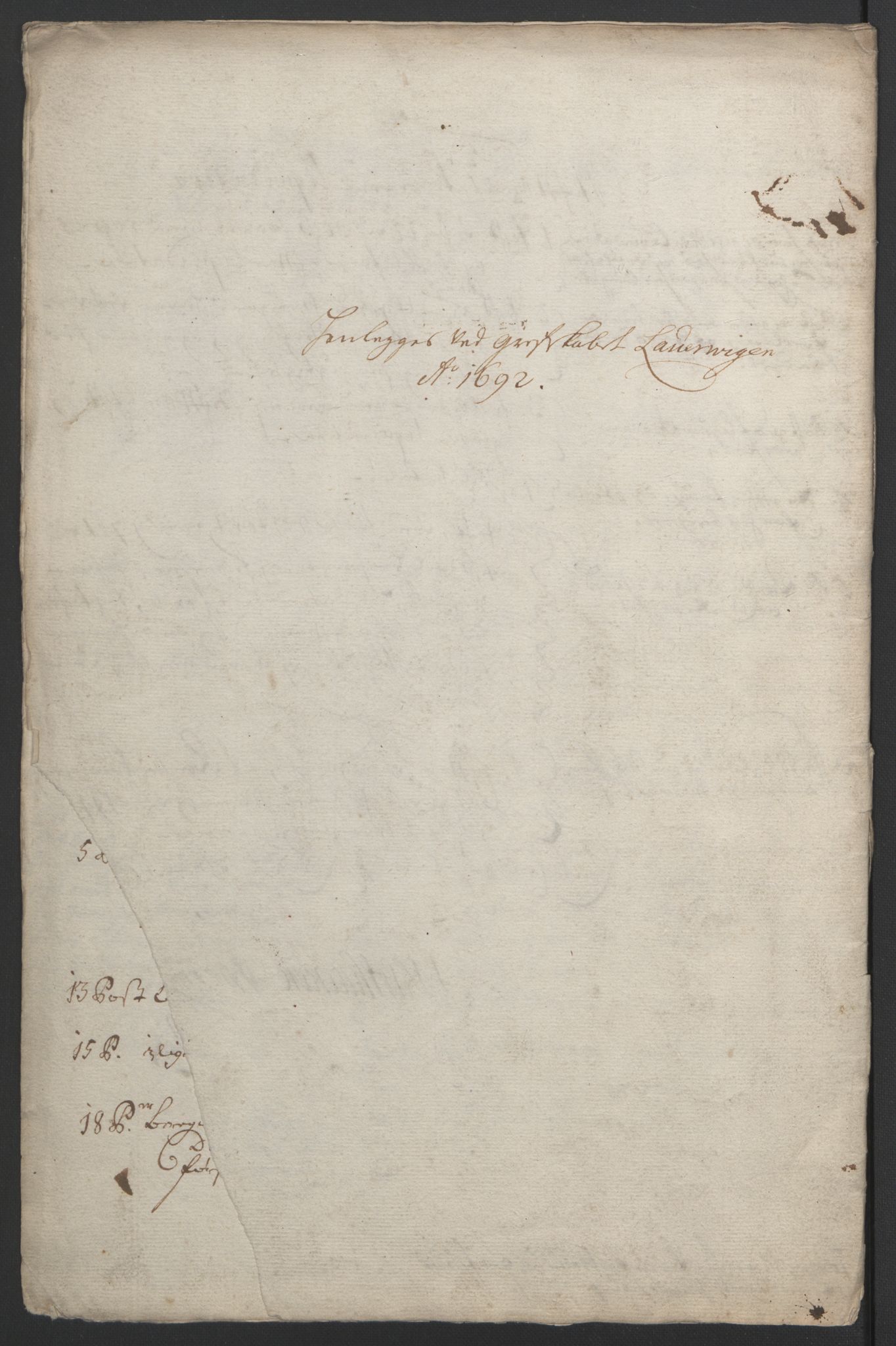 Rentekammeret inntil 1814, Reviderte regnskaper, Fogderegnskap, RA/EA-4092/R33/L1973: Fogderegnskap Larvik grevskap, 1692, p. 197