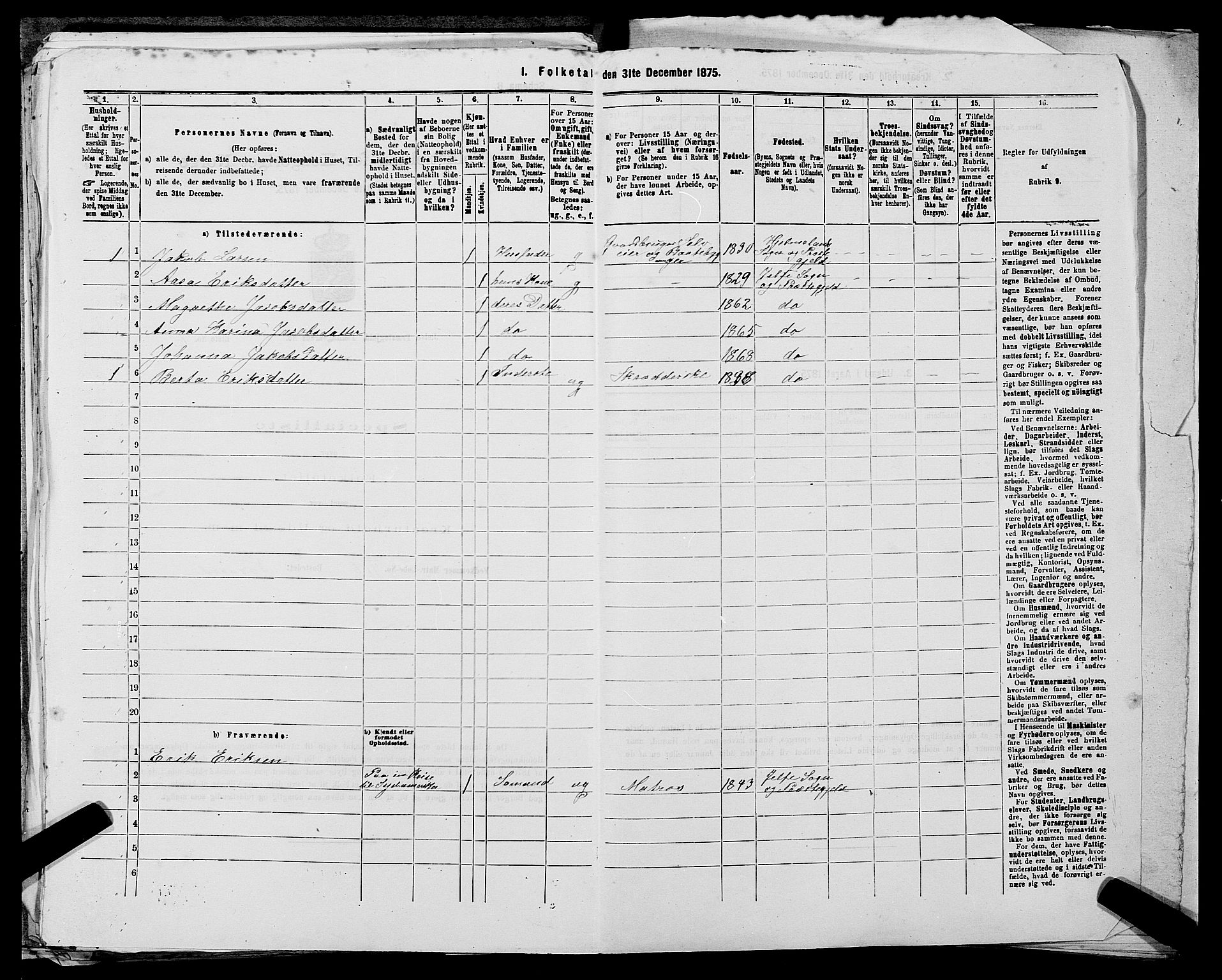 SAST, 1875 census for 1138P Jelsa, 1875, p. 970