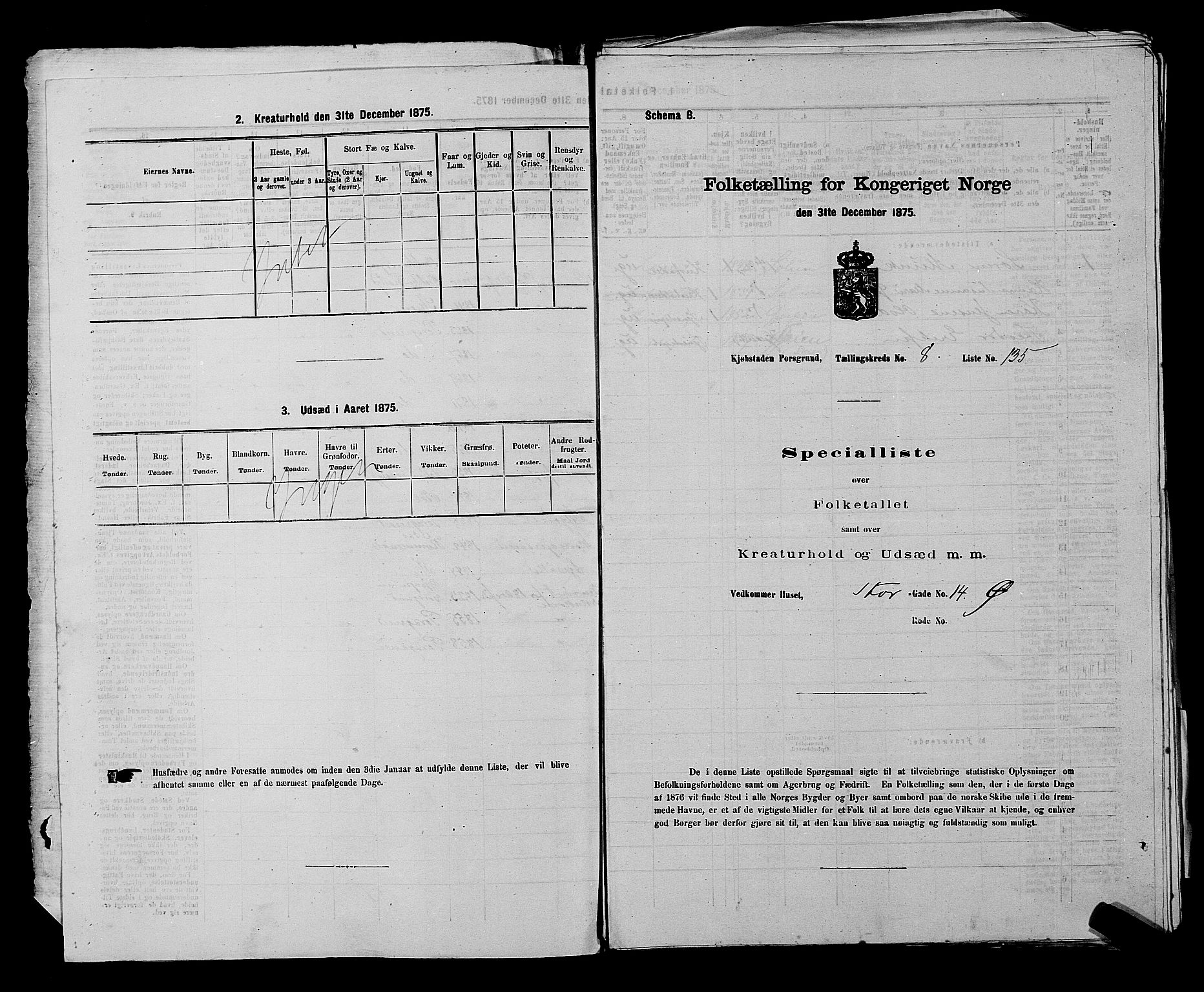 SAKO, 1875 census for 0805P Porsgrunn, 1875, p. 324