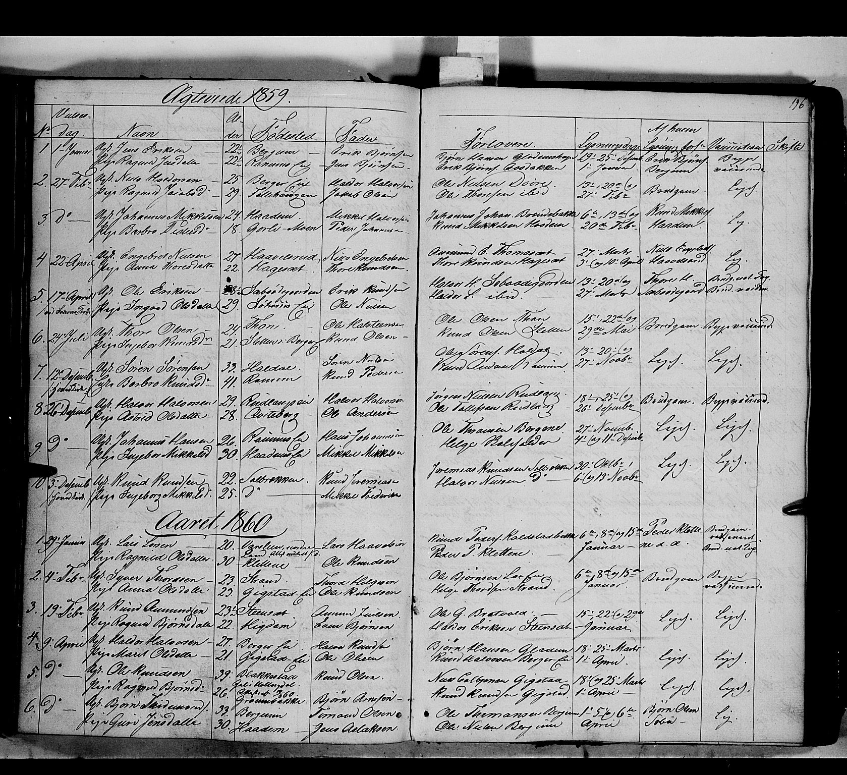 Nord-Aurdal prestekontor, SAH/PREST-132/H/Ha/Haa/L0007: Parish register (official) no. 7, 1842-1863, p. 196