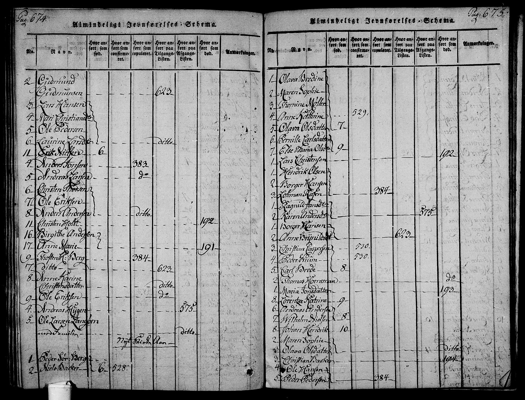 Holmestrand kirkebøker, SAKO/A-346/F/Fa/L0001: Parish register (official) no. 1, 1814-1840, p. 674-675