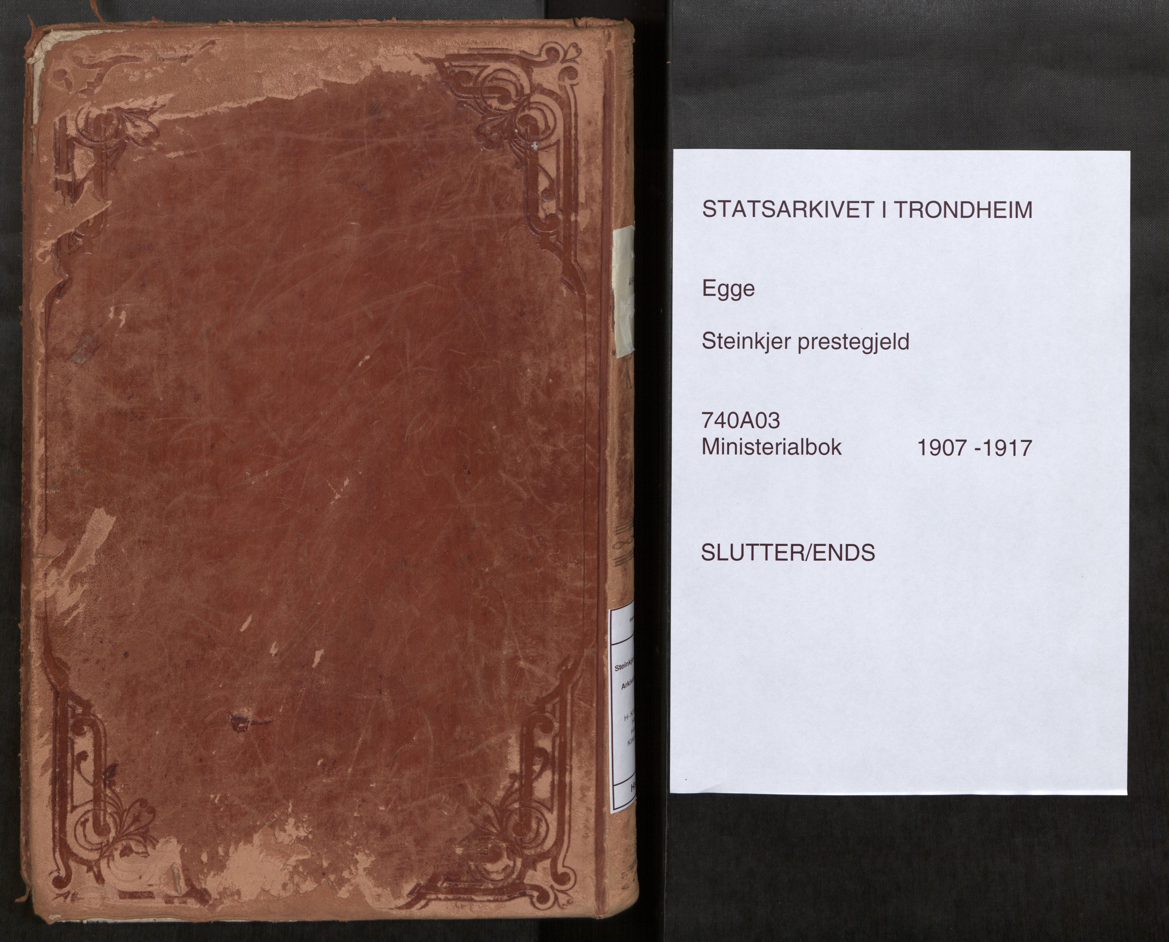 Steinkjer sokneprestkontor, SAT/A-1541/01/H/Ha/Haa/L0002: Parish register (official) no. 2, 1907-1917