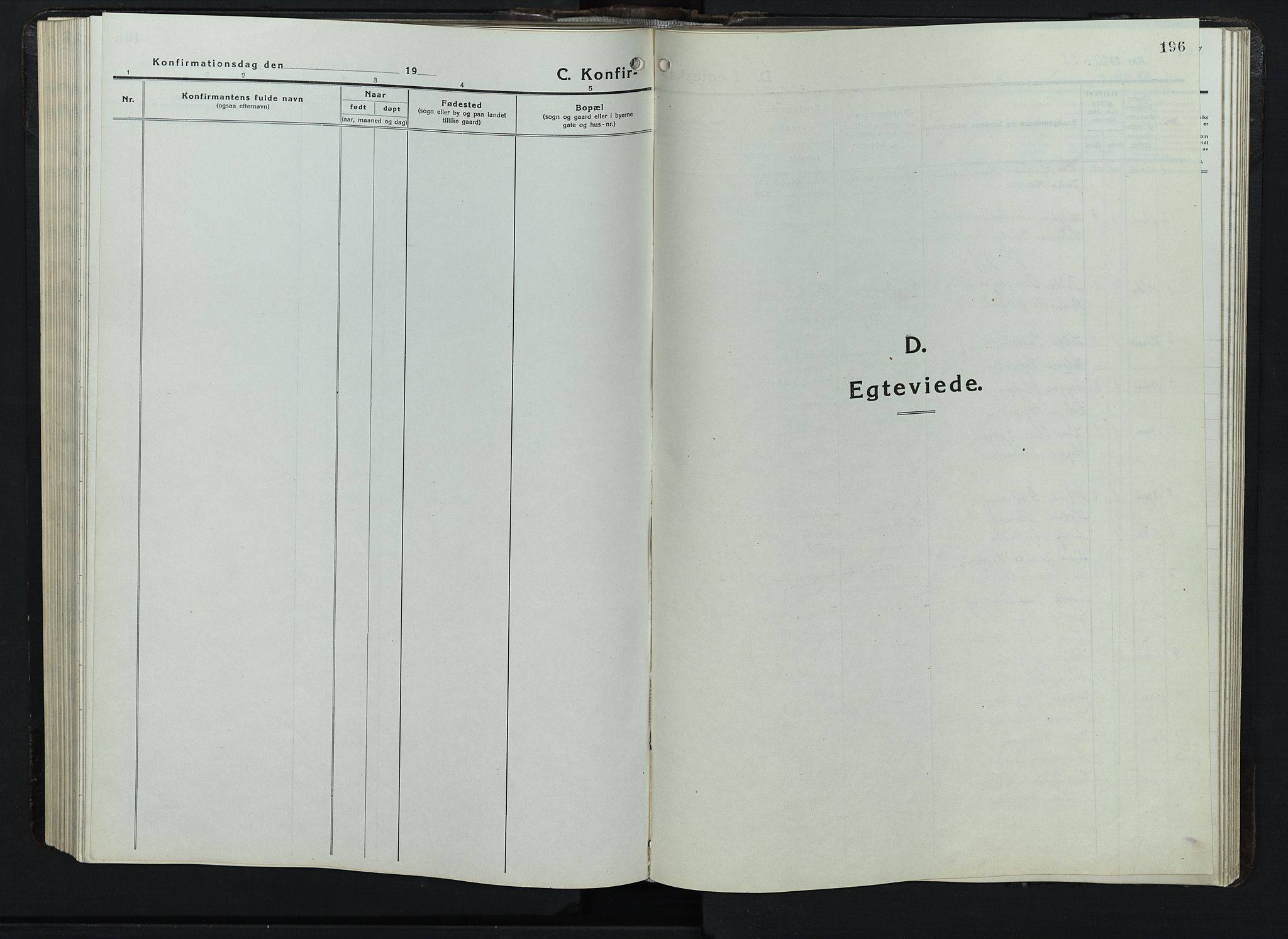 Balke prestekontor, SAH/PREST-106/H/Ha/Hab/L0001: Parish register (copy) no. 1, 1920-1955, p. 196