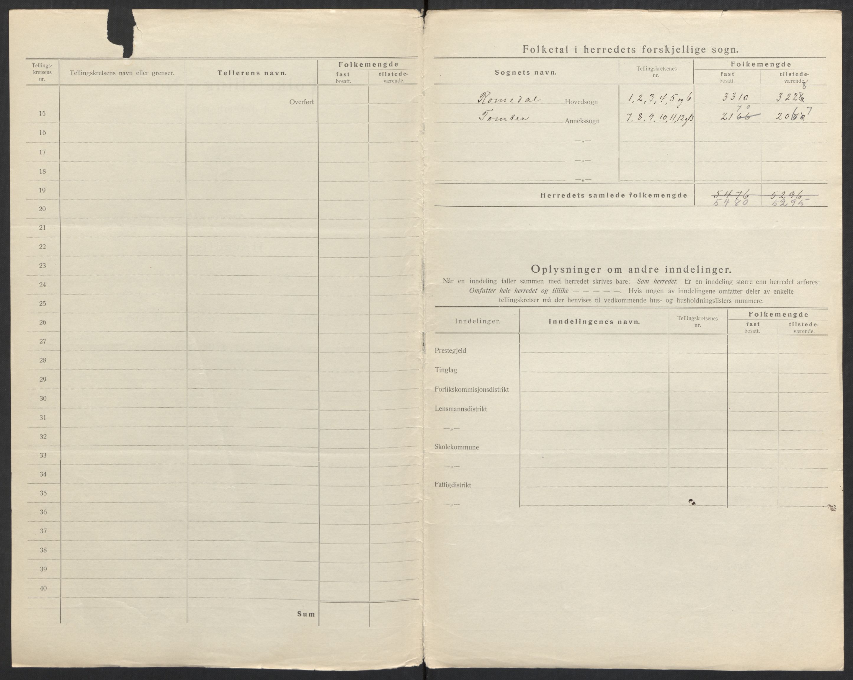 SAH, 1920 census for Romedal, 1920, p. 8