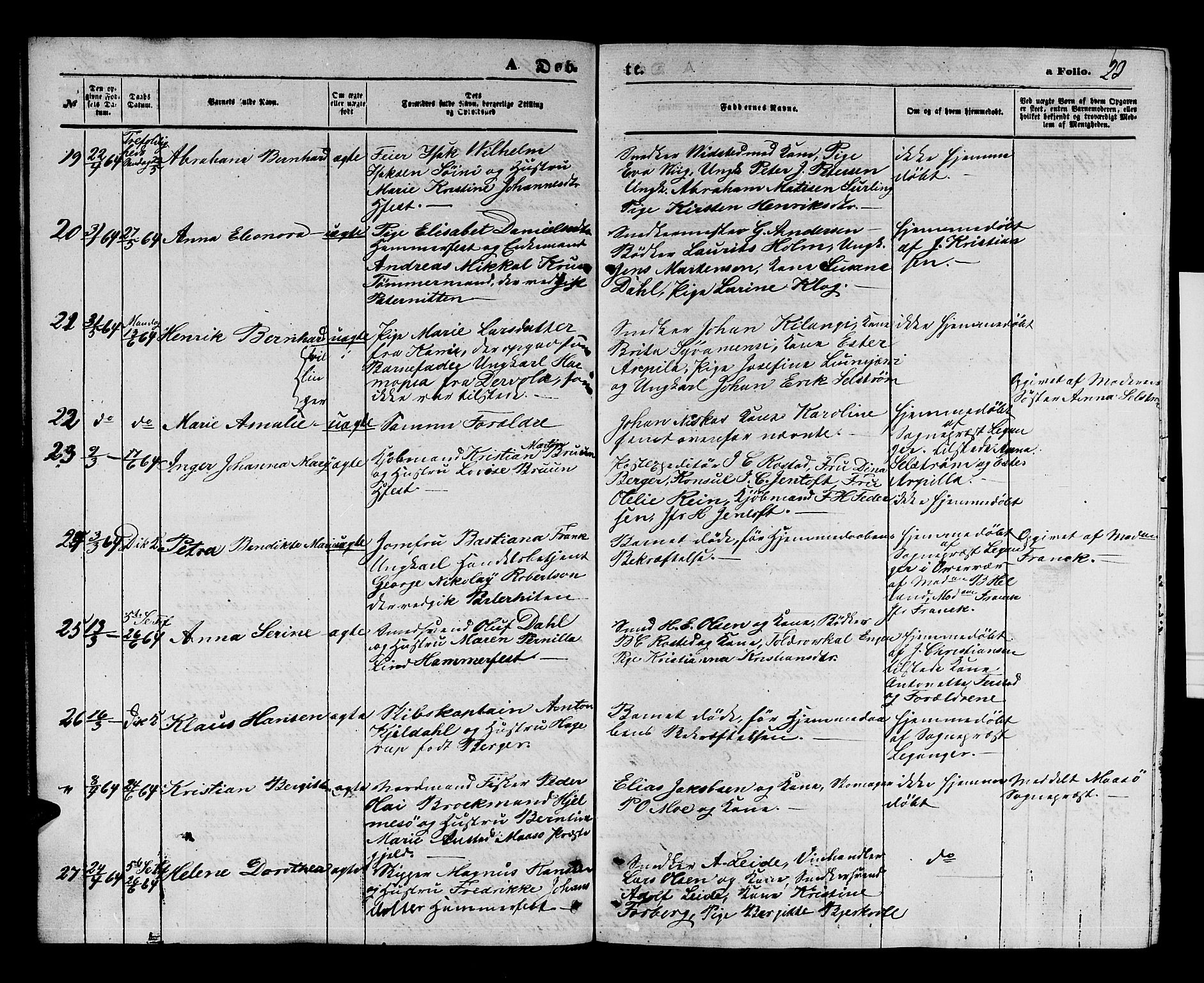 Hammerfest sokneprestkontor, AV/SATØ-S-1347/H/Hb/L0003.klokk: Parish register (copy) no. 3 /1, 1862-1868, p. 23