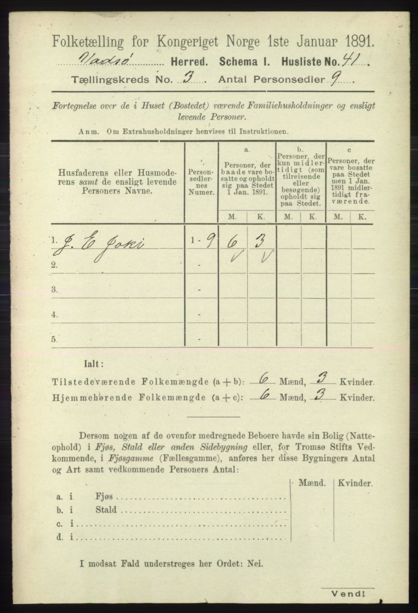 RA, 1891 census for 2029 Vadsø, 1891, p. 810