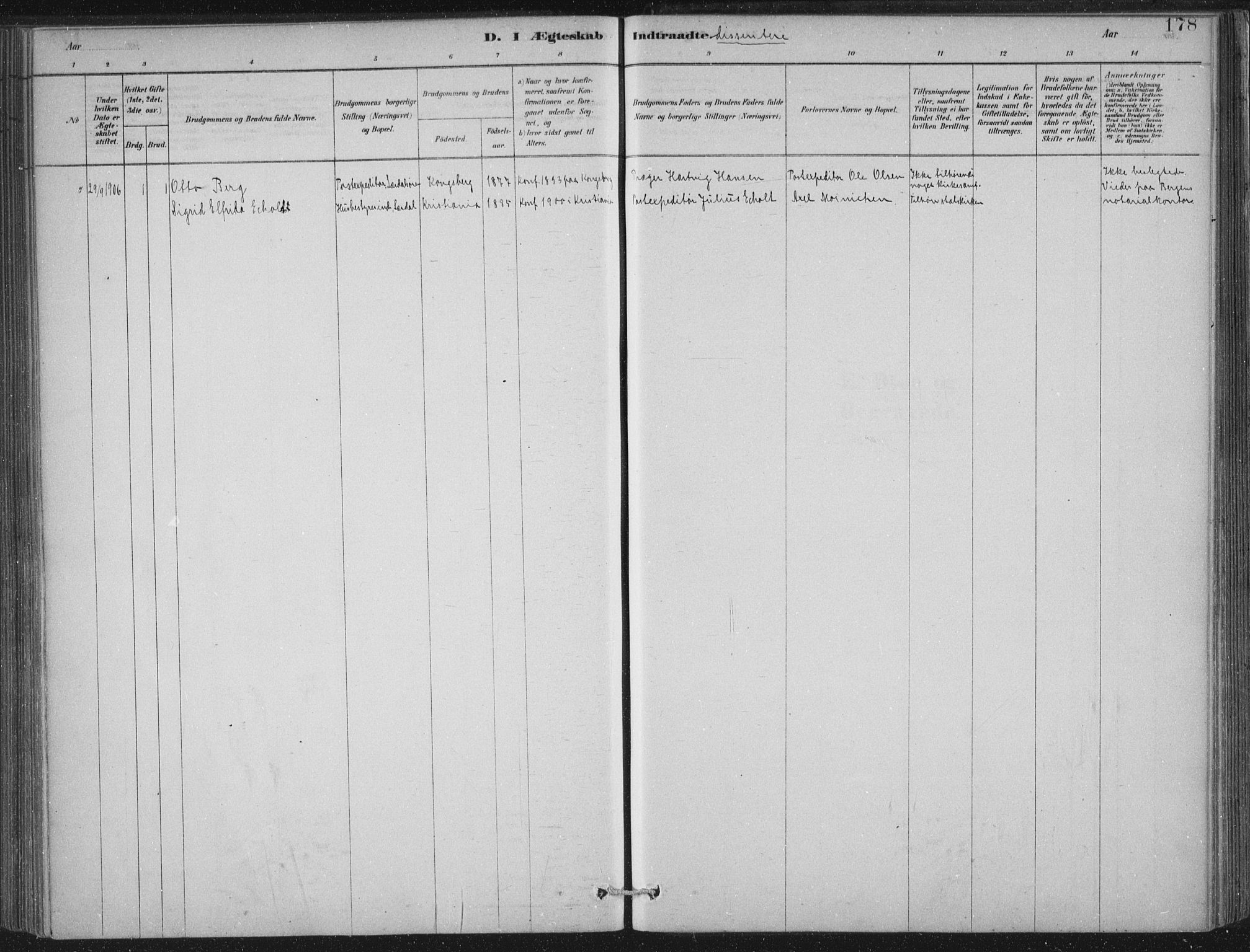 Lærdal sokneprestembete, SAB/A-81201: Parish register (official) no. D  1, 1878-1908, p. 178