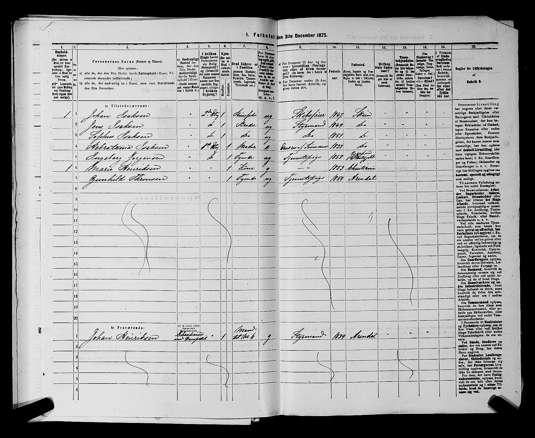 SAKO, 1875 census for 0806P Skien, 1875, p. 463