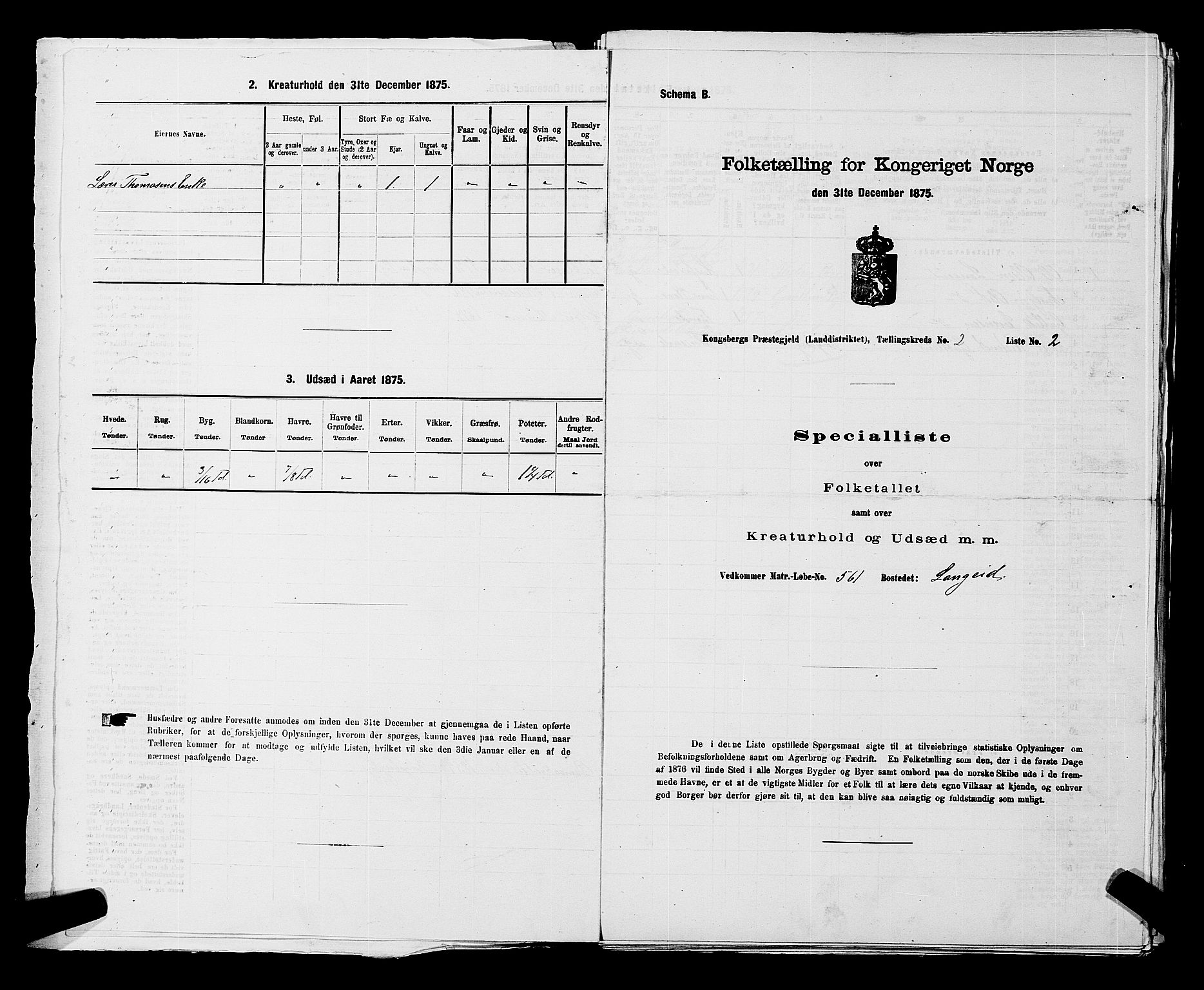 SAKO, 1875 census for 0692L Kongsberg/Kongsberg, 1875, p. 59