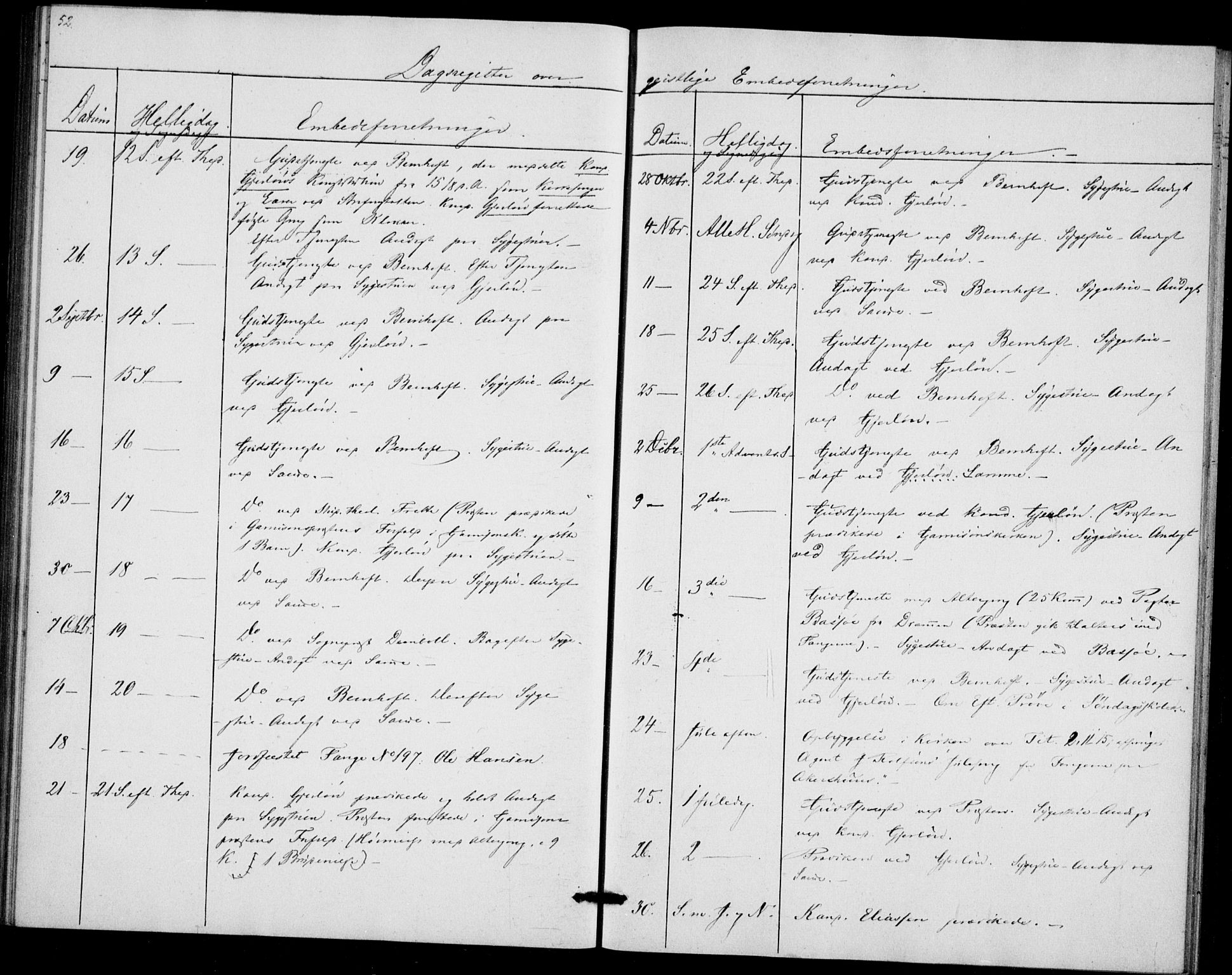 Akershus festnings slaveri Kirkebøker, SAO/A-10841/F/Fa/L0002: Parish register (official) no. 2, 1852-1883, p. 52