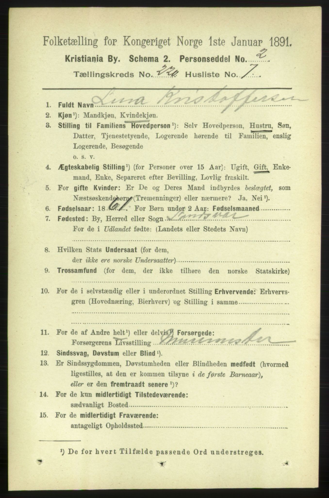 RA, 1891 census for 0301 Kristiania, 1891, p. 130872