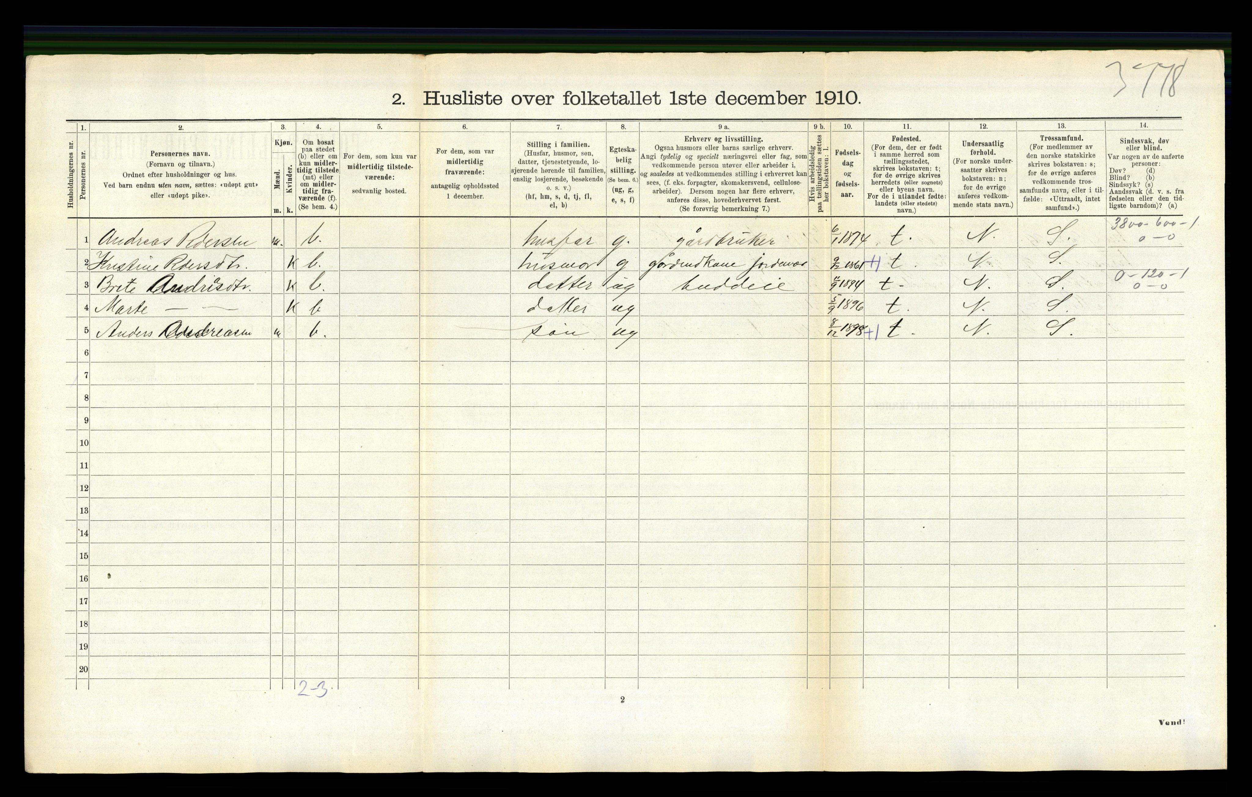 RA, 1910 census for Luster, 1910, p. 1048