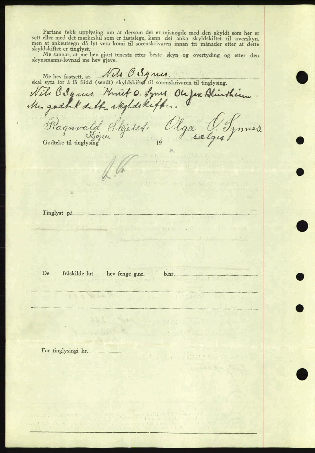 Nordre Sunnmøre sorenskriveri, AV/SAT-A-0006/1/2/2C/2Ca: Mortgage book no. A2, 1936-1937, Diary no: : 1269/1936