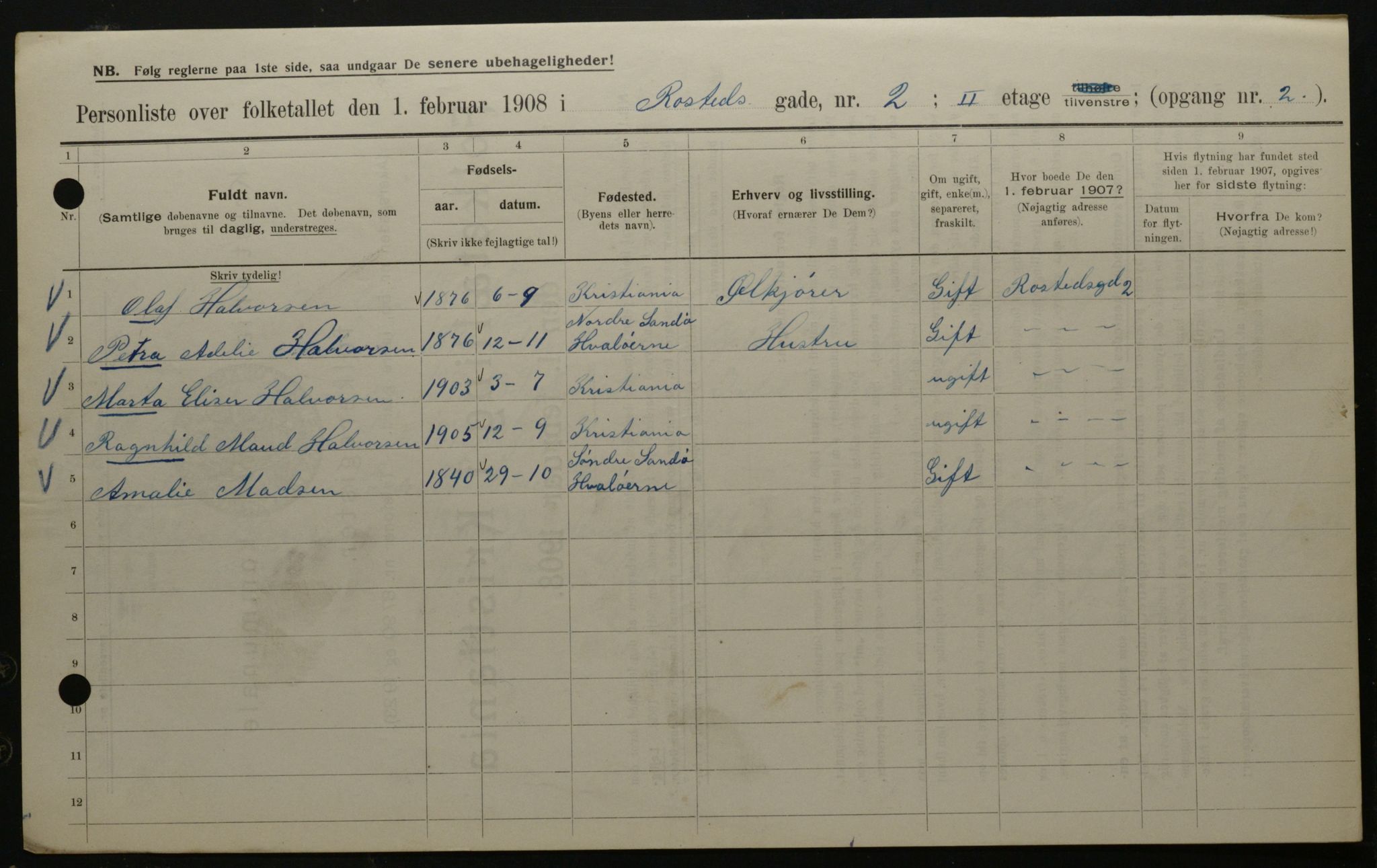 OBA, Municipal Census 1908 for Kristiania, 1908, p. 75683