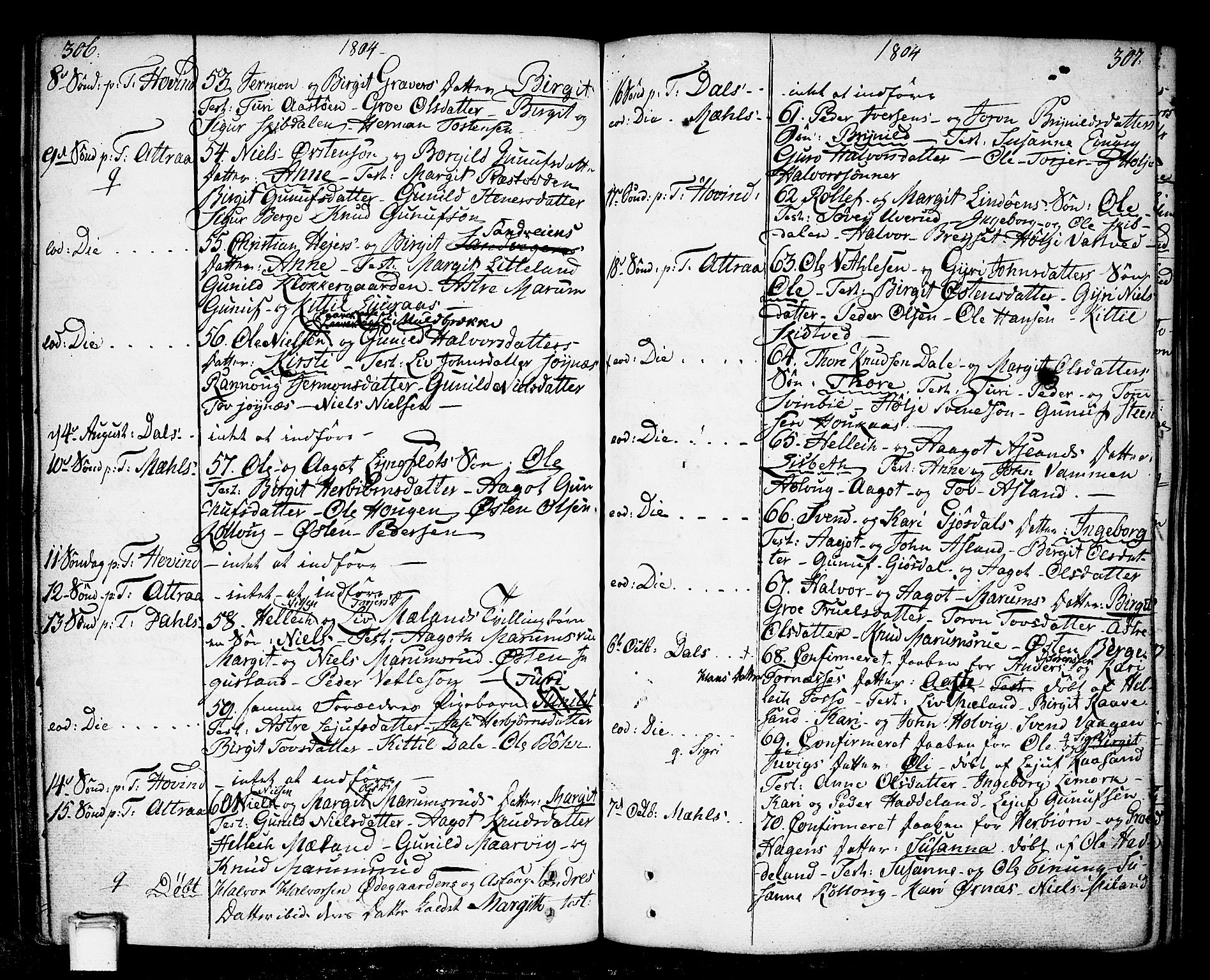 Tinn kirkebøker, AV/SAKO-A-308/F/Fa/L0002: Parish register (official) no. I 2, 1757-1810, p. 306-307