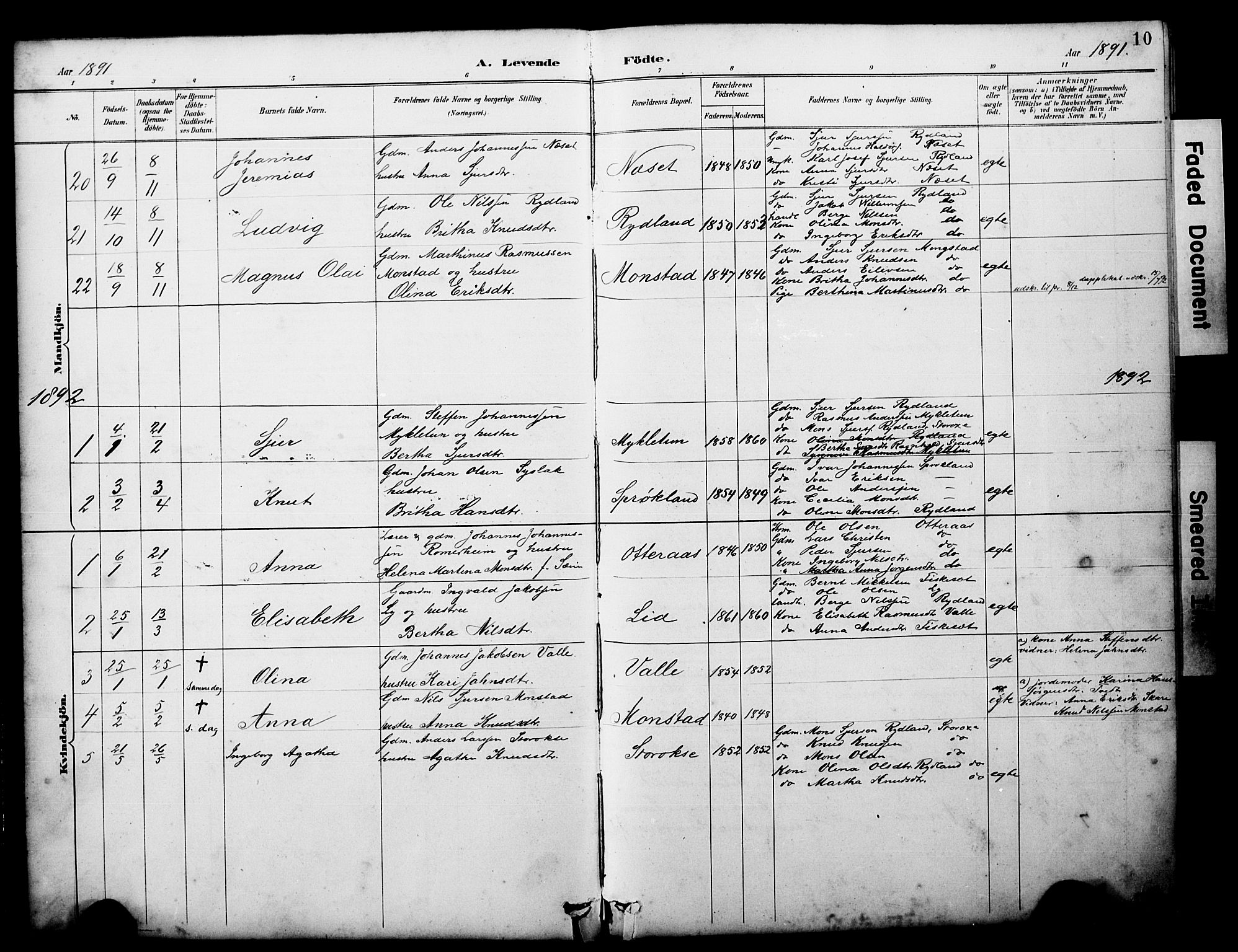 Alversund Sokneprestembete, SAB/A-73901/H/Ha/Hab: Parish register (copy) no. D 3, 1890-1908, p. 10