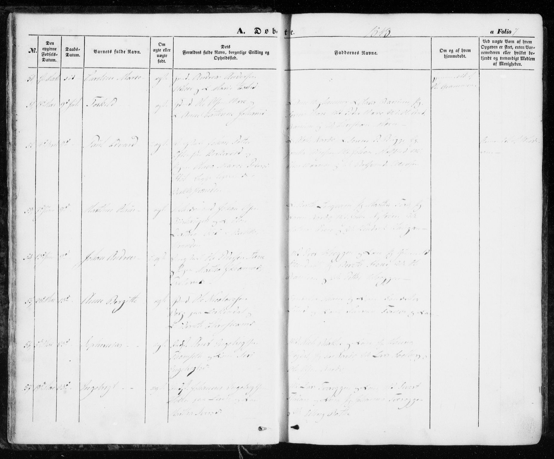 Ministerialprotokoller, klokkerbøker og fødselsregistre - Sør-Trøndelag, AV/SAT-A-1456/606/L0291: Parish register (official) no. 606A06, 1848-1856, p. 7