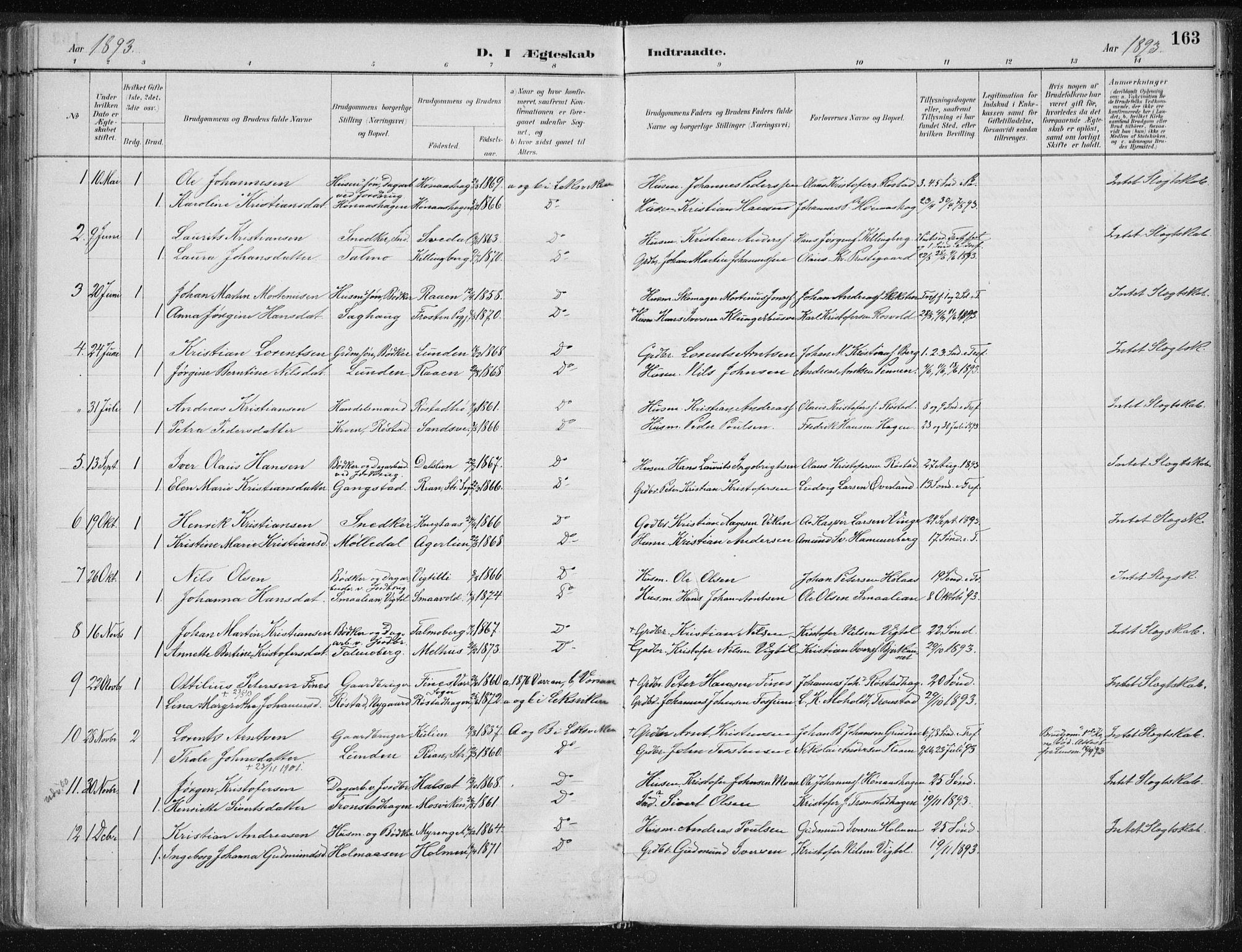 Ministerialprotokoller, klokkerbøker og fødselsregistre - Nord-Trøndelag, SAT/A-1458/701/L0010: Parish register (official) no. 701A10, 1883-1899, p. 163