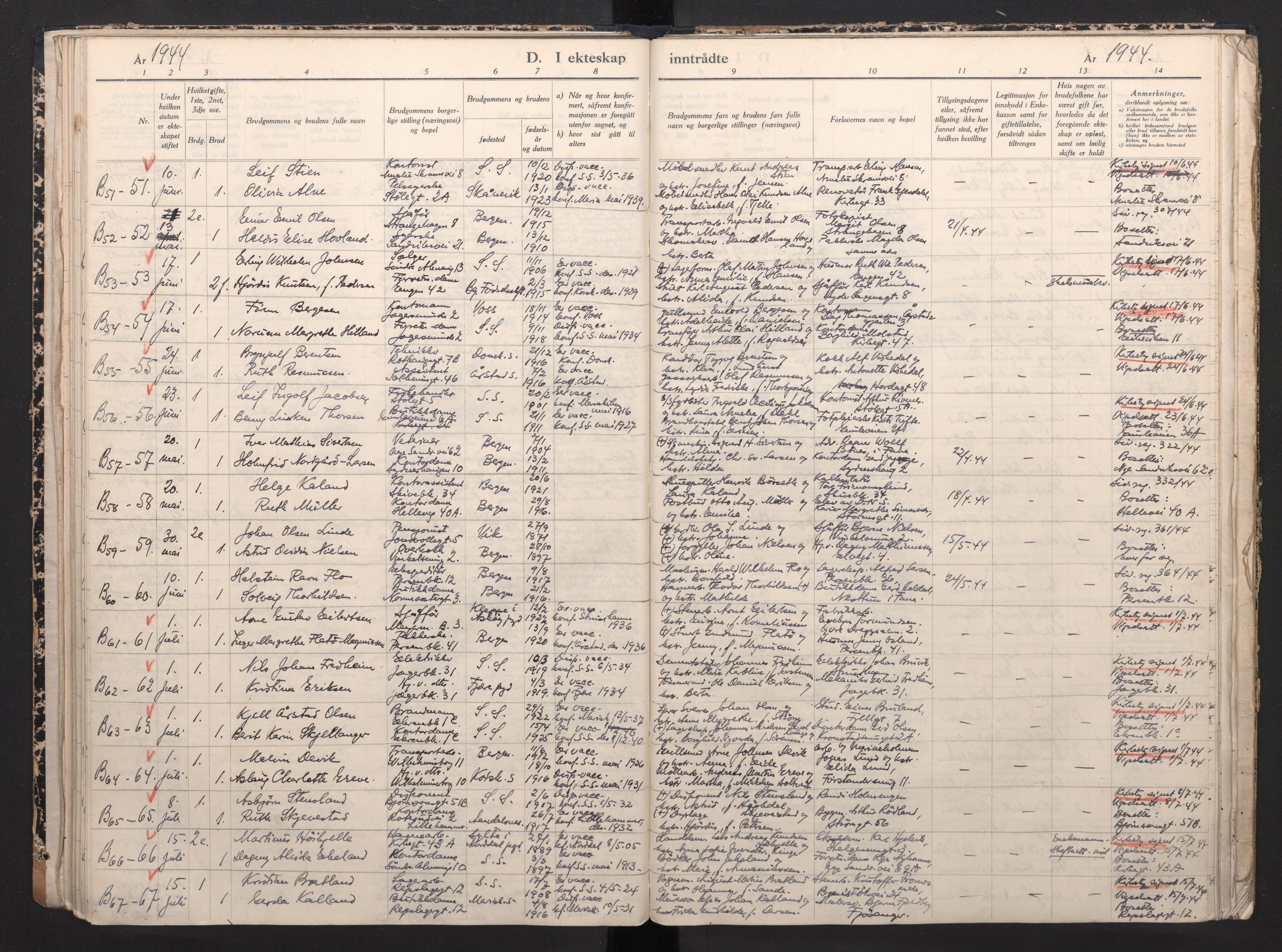 Sandviken Sokneprestembete, AV/SAB-A-77601/H/Ha: Parish register (official) no. H 1, 1942-1945