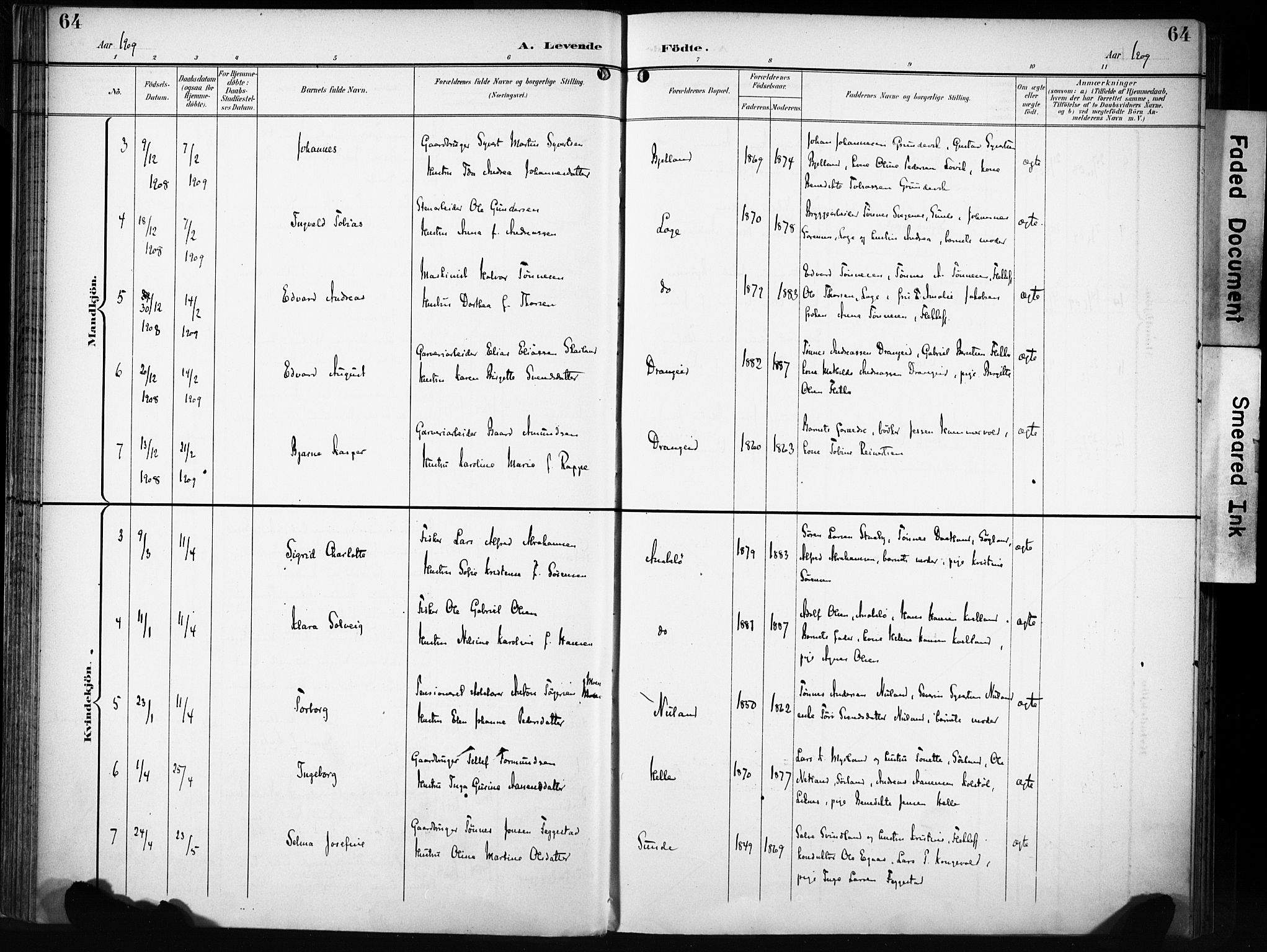 Flekkefjord sokneprestkontor, AV/SAK-1111-0012/F/Fa/Fac/L0009: Parish register (official) no. A 9, 1899-1909, p. 64