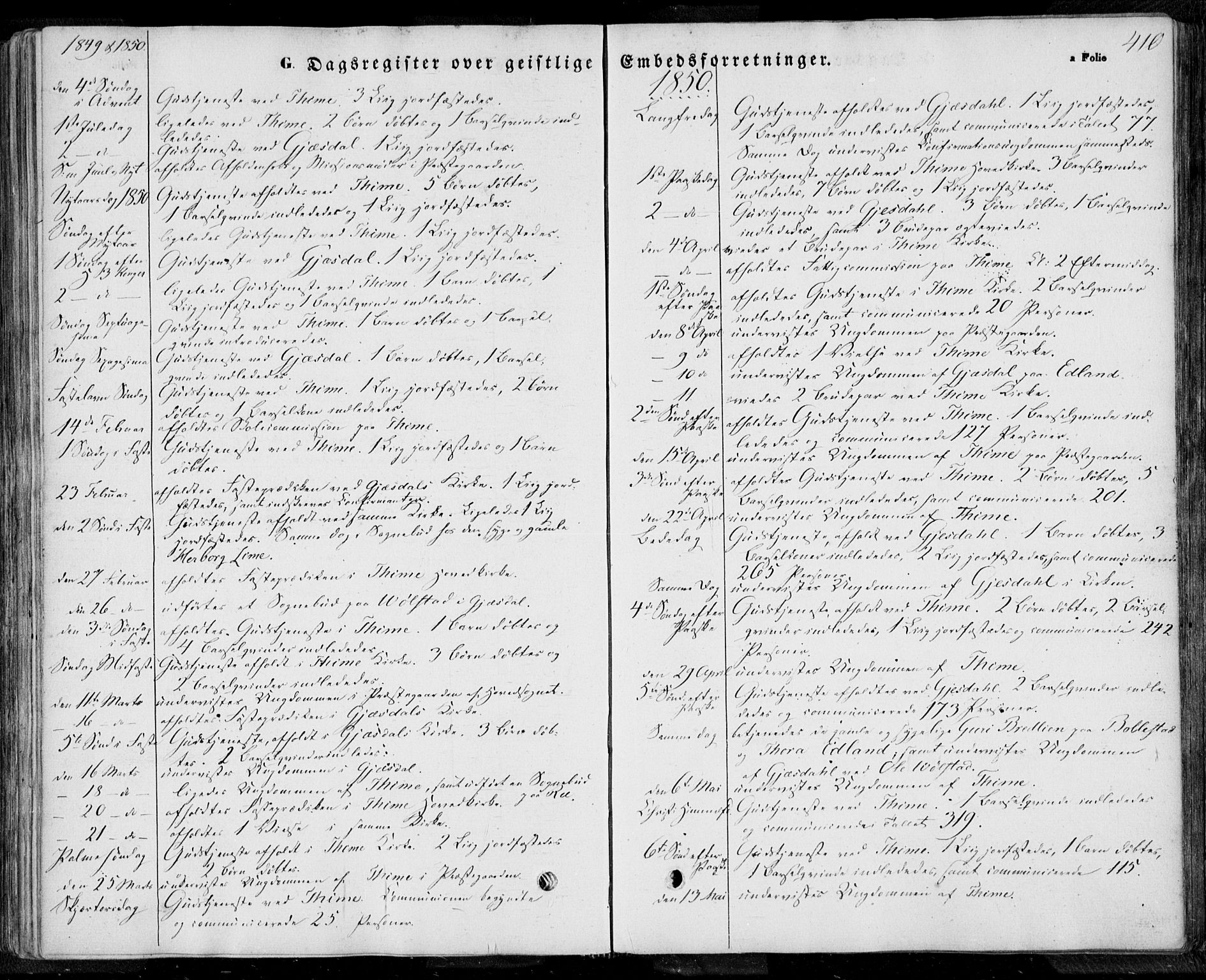 Lye sokneprestkontor, SAST/A-101794/001/30BA/L0006: Parish register (official) no. A 5.2, 1842-1855, p. 410