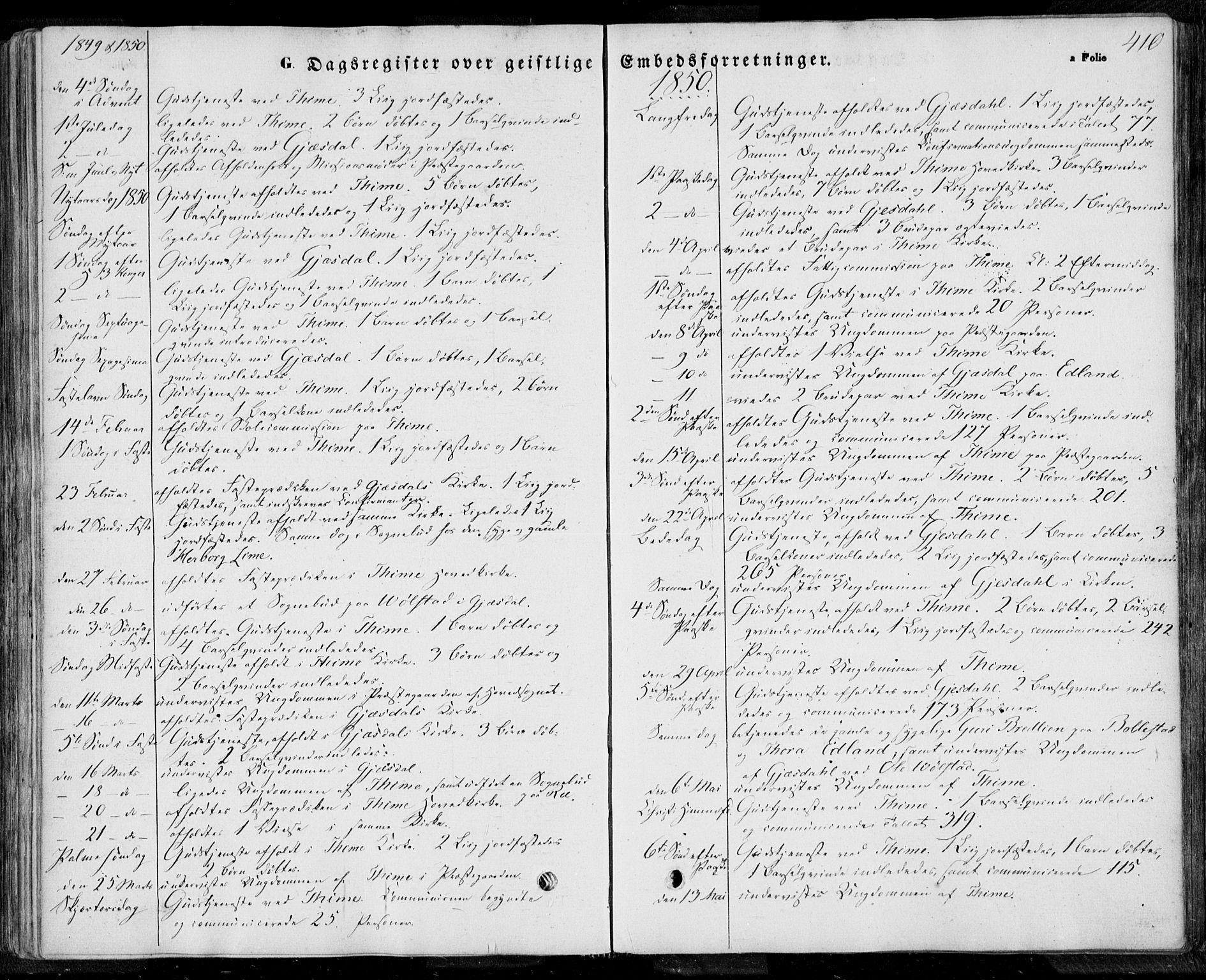 Lye sokneprestkontor, AV/SAST-A-101794/001/30BA/L0006: Parish register (official) no. A 5.2, 1842-1855, p. 410