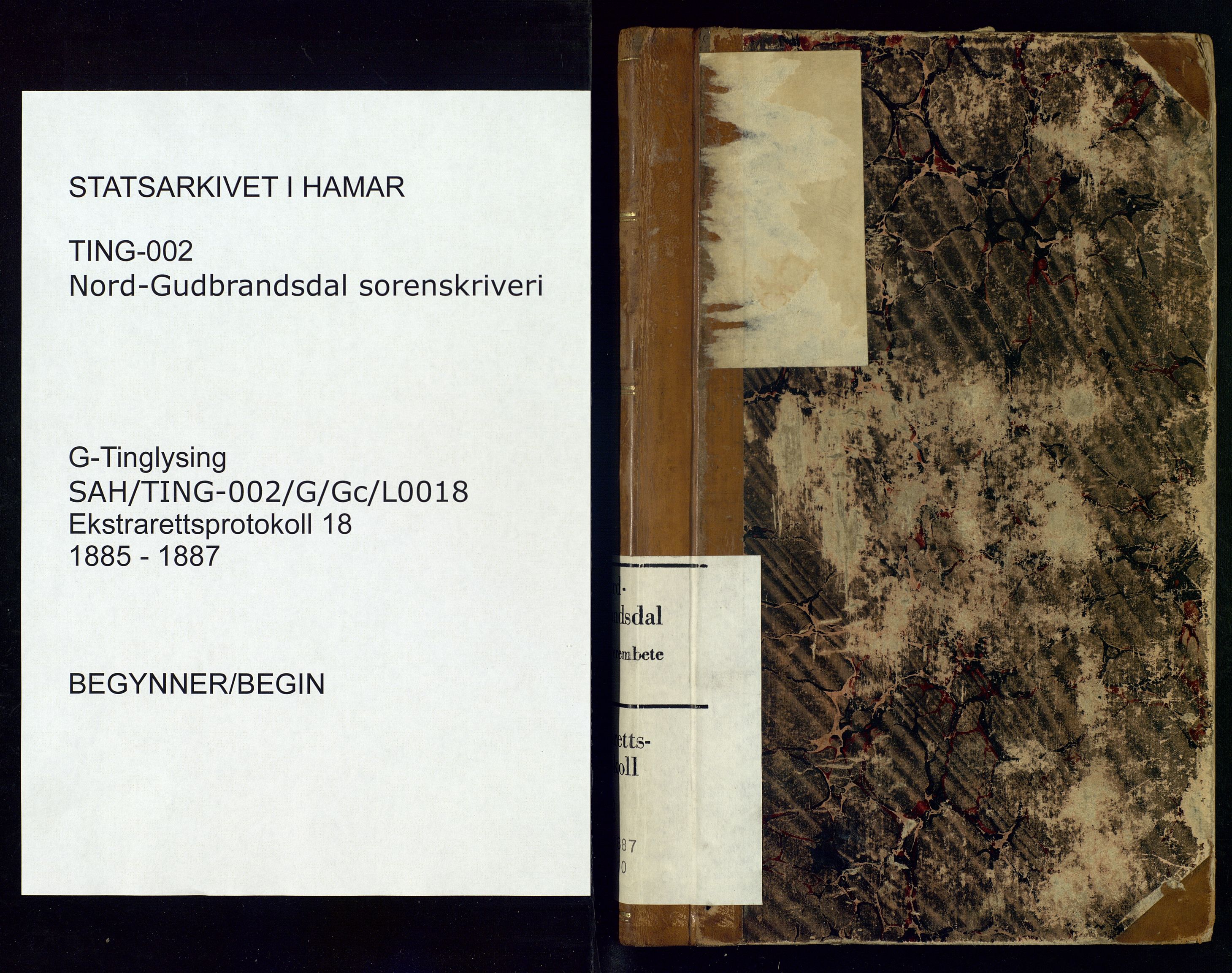 Nord-Gudbrandsdal tingrett, SAH/TING-002/G/Gc/Gca/L0018: Ekstrarettsprotokoll, 1885-1887