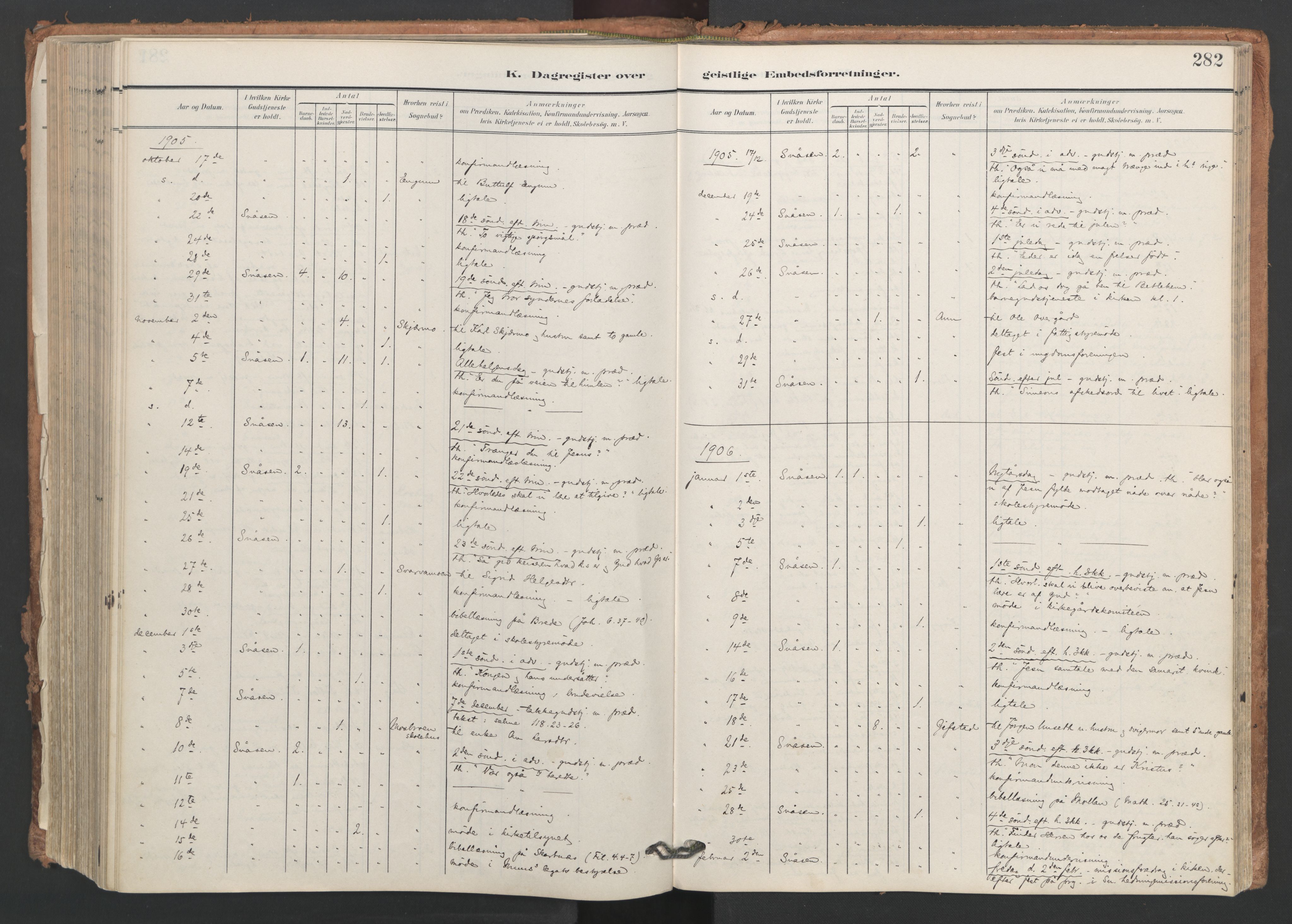 Ministerialprotokoller, klokkerbøker og fødselsregistre - Nord-Trøndelag, SAT/A-1458/749/L0477: Parish register (official) no. 749A11, 1902-1927, p. 282