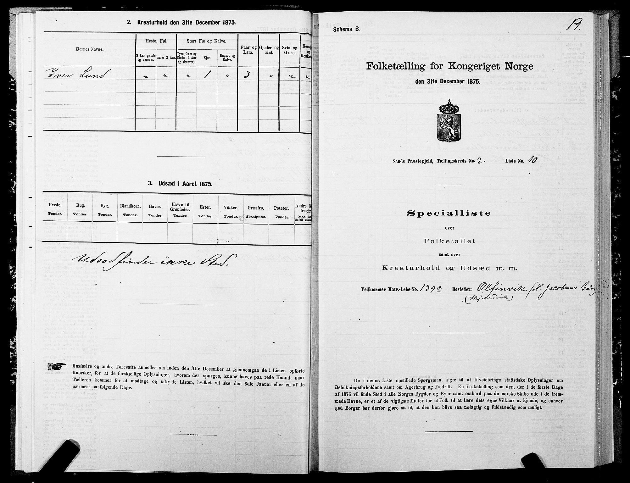 SATØ, 1875 census for 1915P Sand, 1875, p. 2019