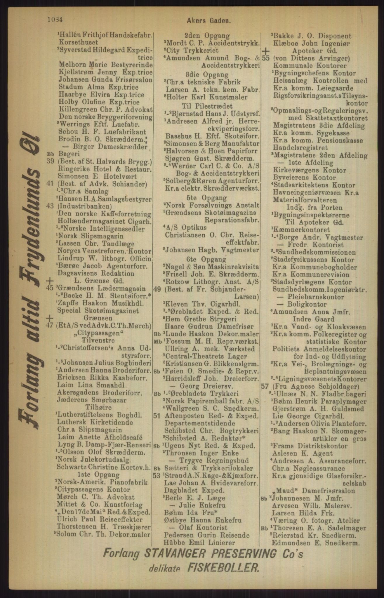 Kristiania/Oslo adressebok, PUBL/-, 1911, p. 1084