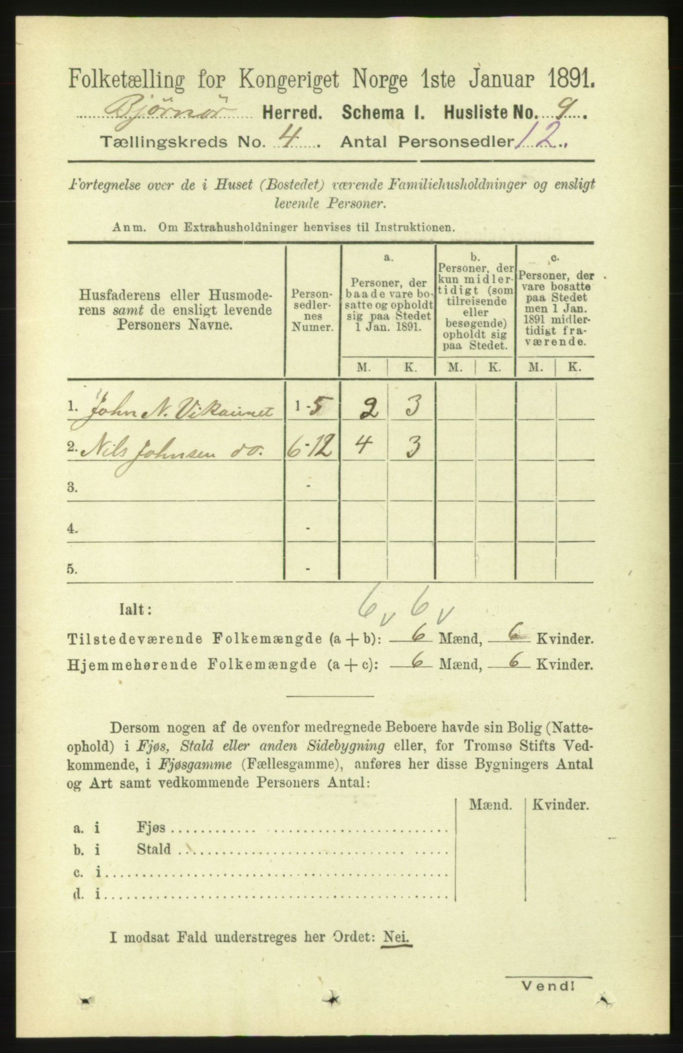 RA, 1891 census for 1632 Bjørnør, 1891, p. 1798