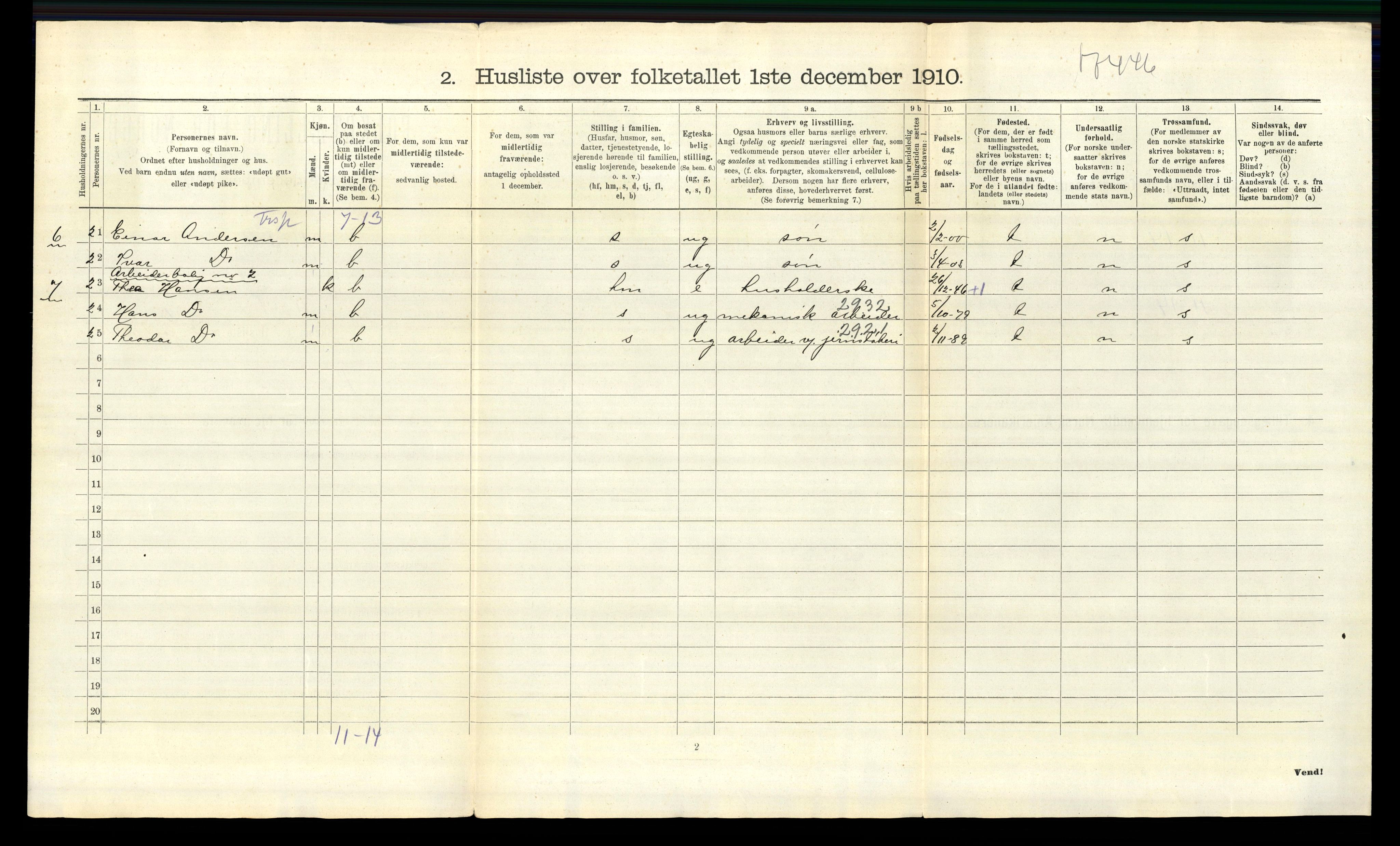 RA, 1910 census for Bærum, 1910, p. 1832