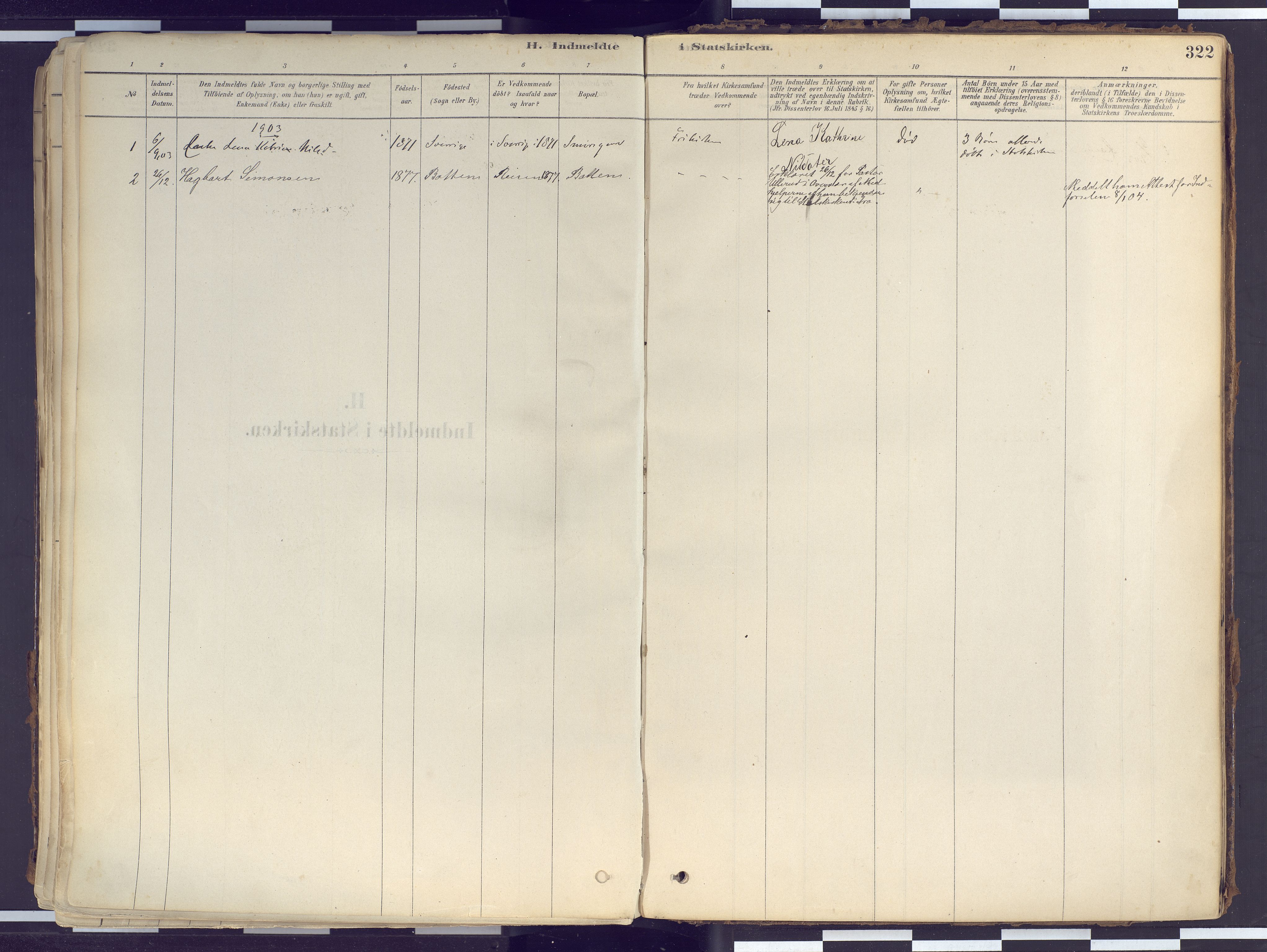 Tranøy sokneprestkontor, AV/SATØ-S-1313/I/Ia/Iaa/L0010kirke: Parish register (official) no. 10, 1878-1904, p. 322
