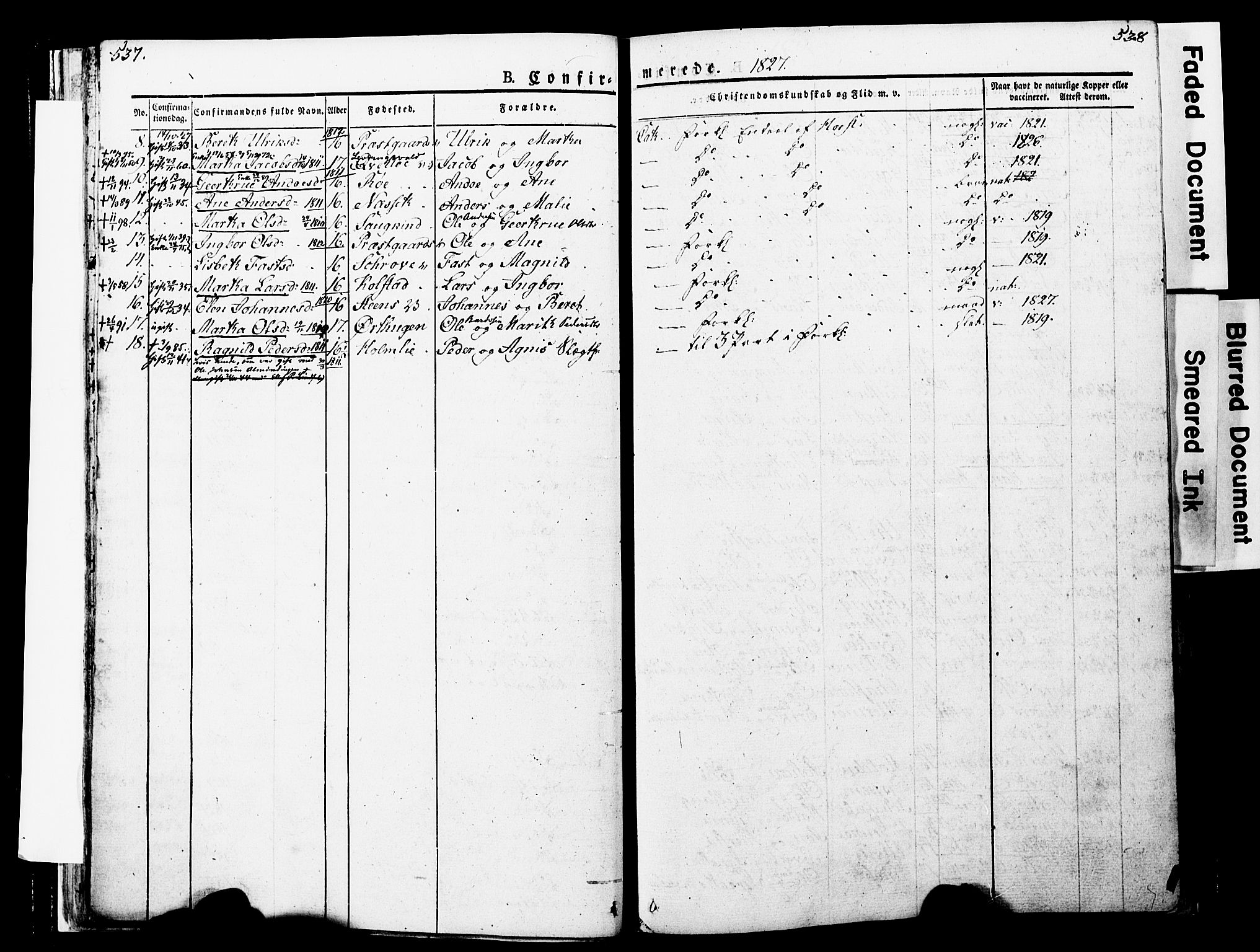 Ministerialprotokoller, klokkerbøker og fødselsregistre - Nord-Trøndelag, SAT/A-1458/723/L0243: Parish register (official) no. 723A12, 1822-1851, p. 537-538