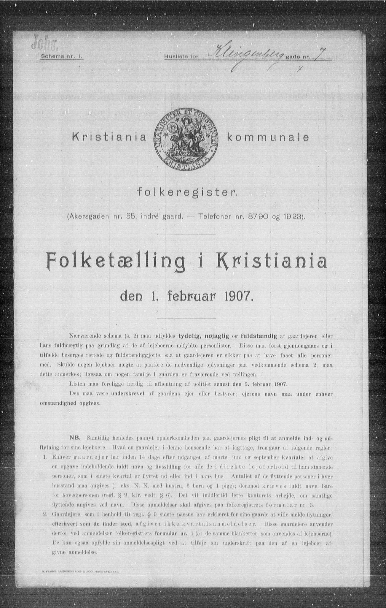 OBA, Municipal Census 1907 for Kristiania, 1907, p. 26392