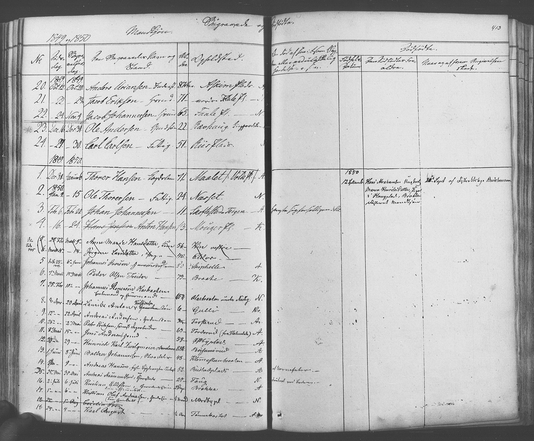 Ås prestekontor Kirkebøker, AV/SAO-A-10894/F/Fa/L0006: Parish register (official) no. I 6, 1841-1853, p. 412-413