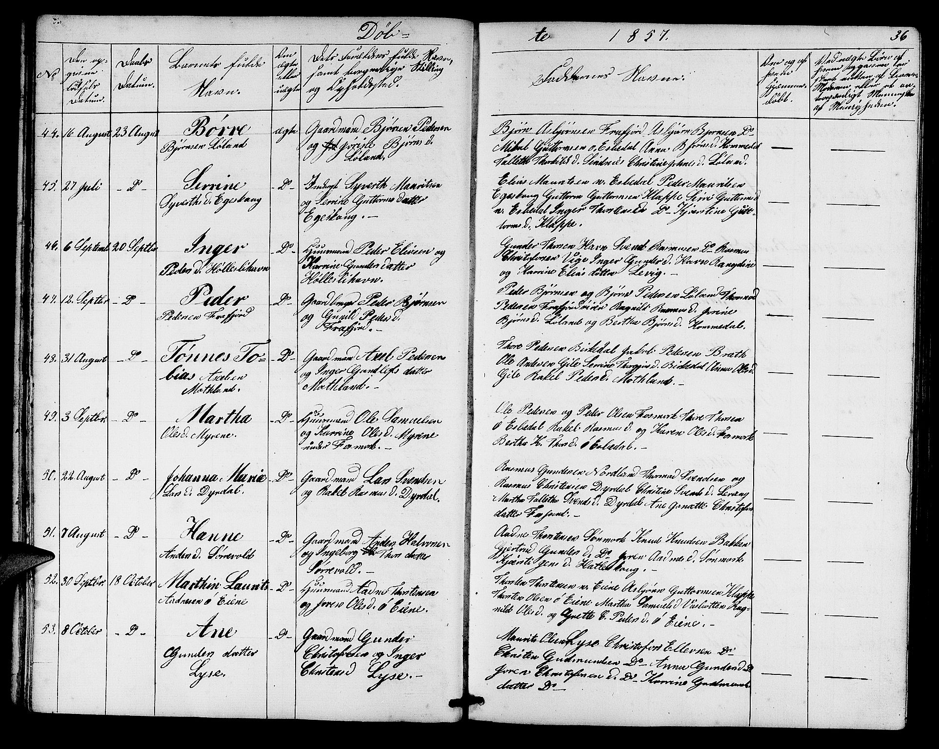Høgsfjord sokneprestkontor, SAST/A-101624/H/Ha/Hab/L0002: Parish register (copy) no. B 2, 1855-1882, p. 36