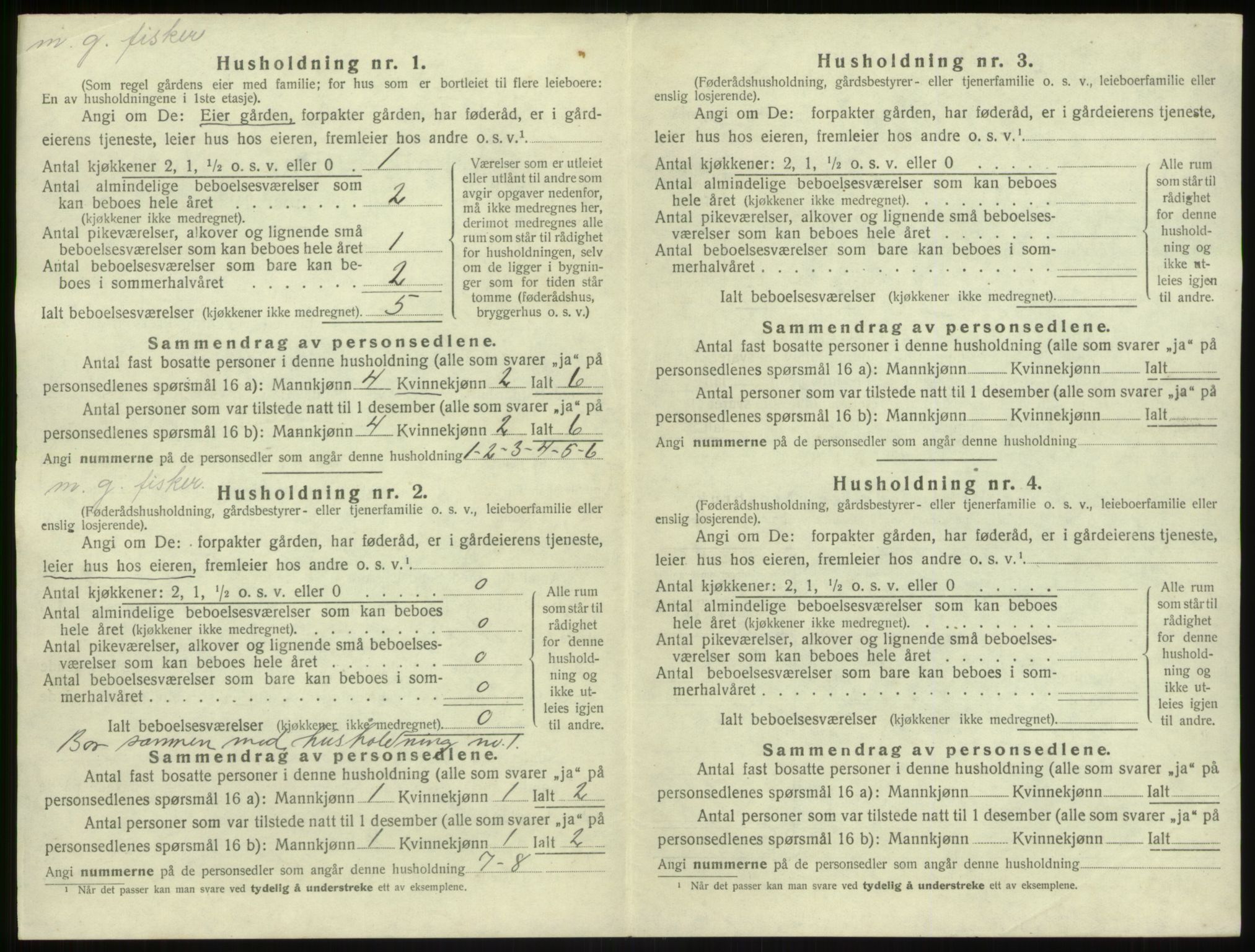 SAB, 1920 census for Solund, 1920, p. 119