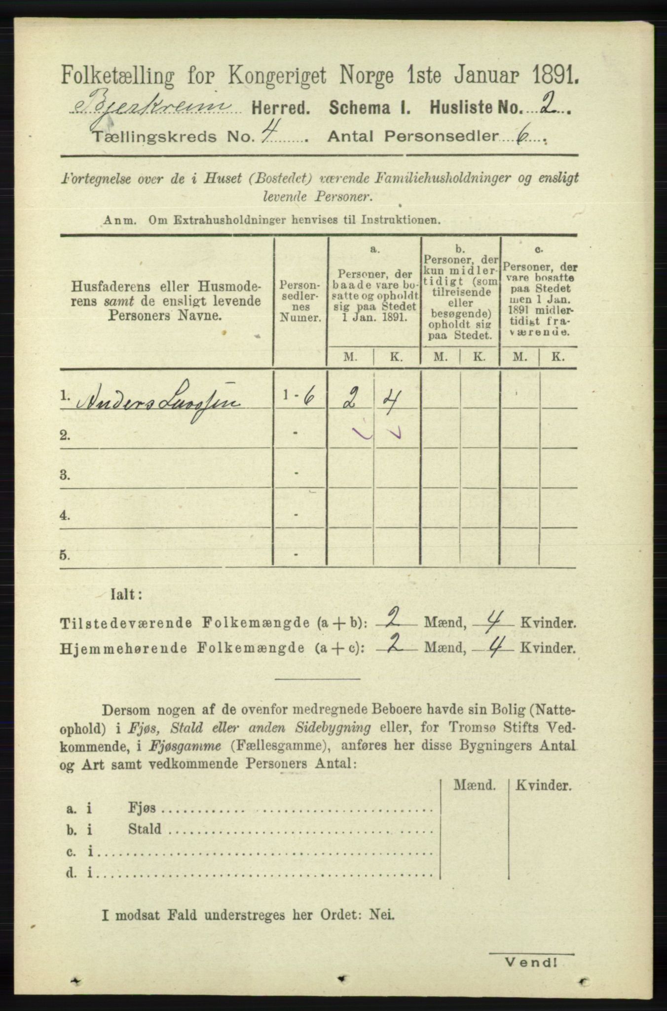 RA, 1891 census for 1114 Bjerkreim, 1891, p. 1163