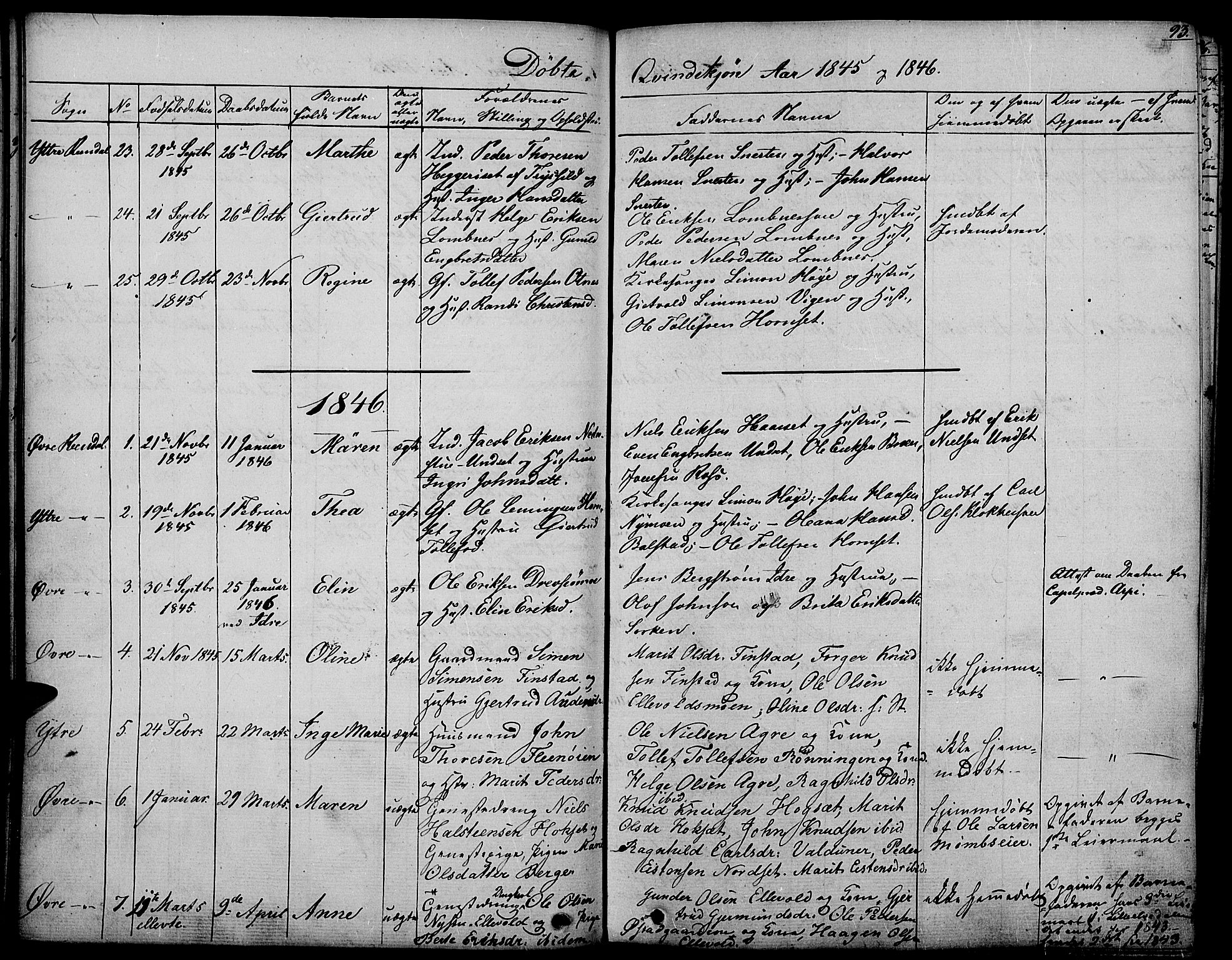 Rendalen prestekontor, SAH/PREST-054/H/Ha/Haa/L0004: Parish register (official) no. 4, 1829-1852, p. 93