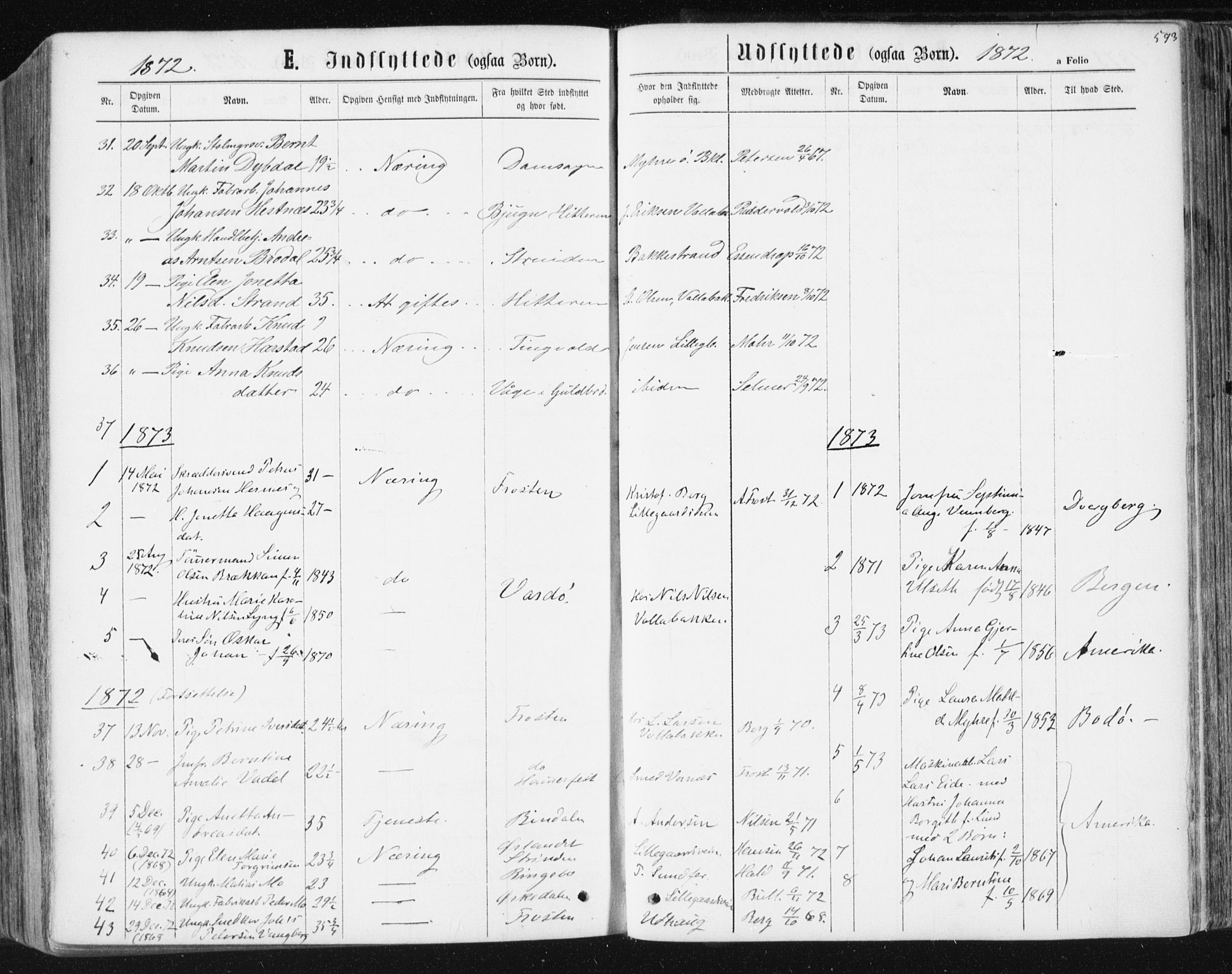 Ministerialprotokoller, klokkerbøker og fødselsregistre - Sør-Trøndelag, SAT/A-1456/604/L0186: Parish register (official) no. 604A07, 1866-1877, p. 593