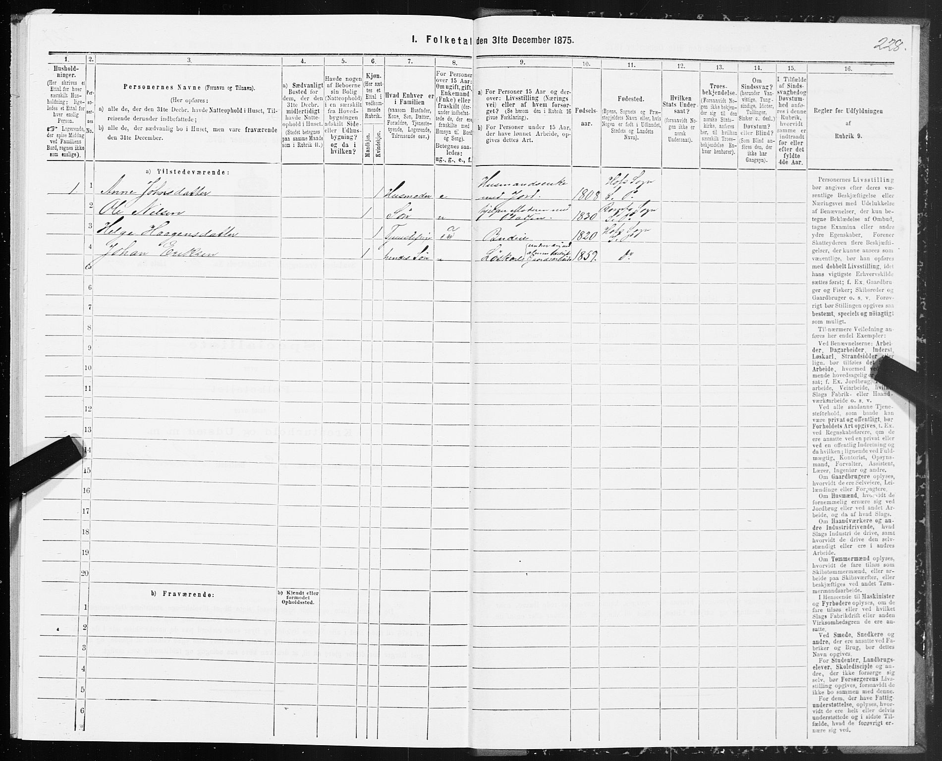 SAT, 1875 census for 1563P Sunndal, 1875, p. 2228