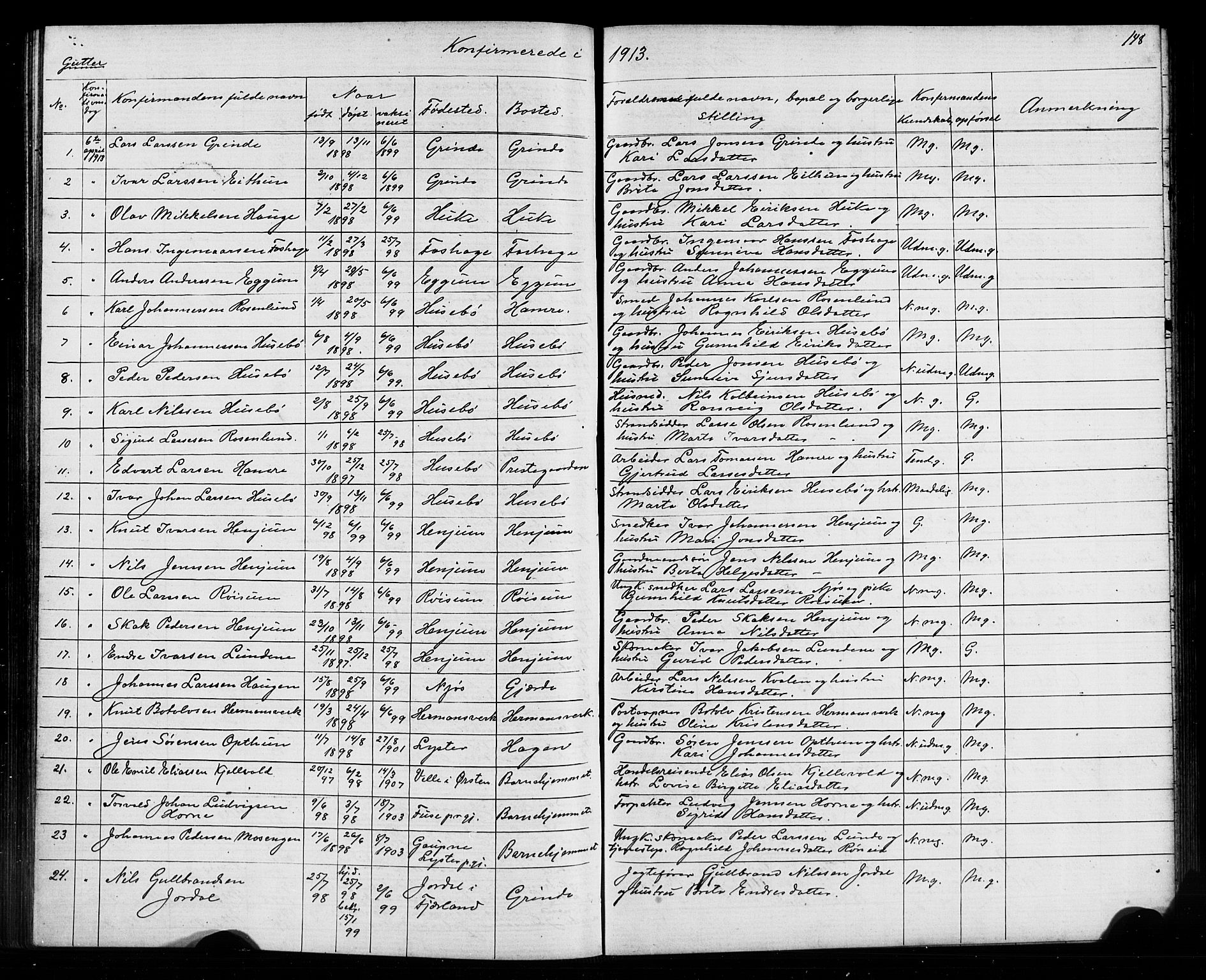 Leikanger sokneprestembete, SAB/A-81001: Parish register (copy) no. A 1, 1873-1916, p. 148