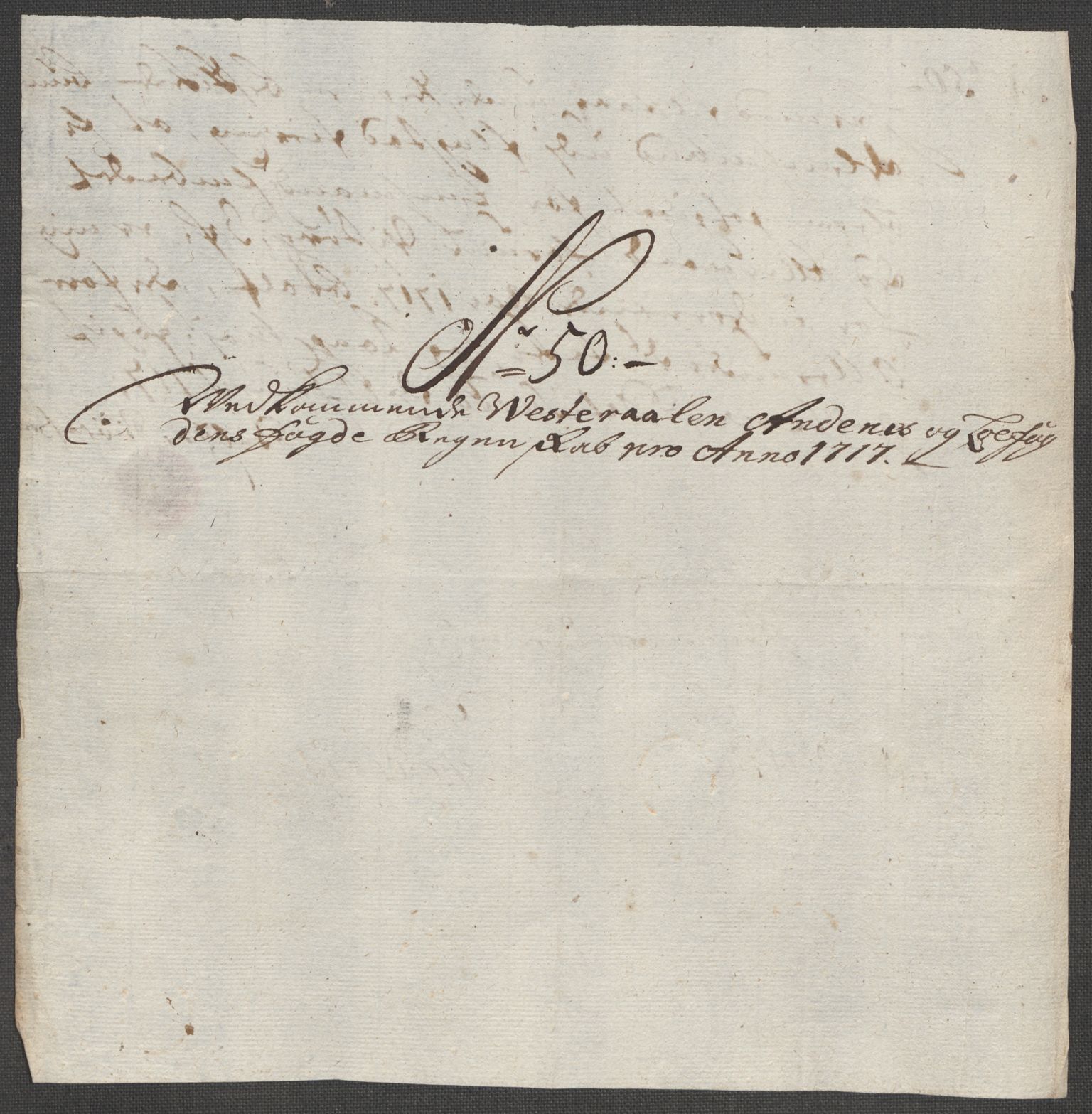 Rentekammeret inntil 1814, Reviderte regnskaper, Fogderegnskap, AV/RA-EA-4092/R67/L4683: Fogderegnskap Vesterålen, Andenes og Lofoten, 1717, p. 263