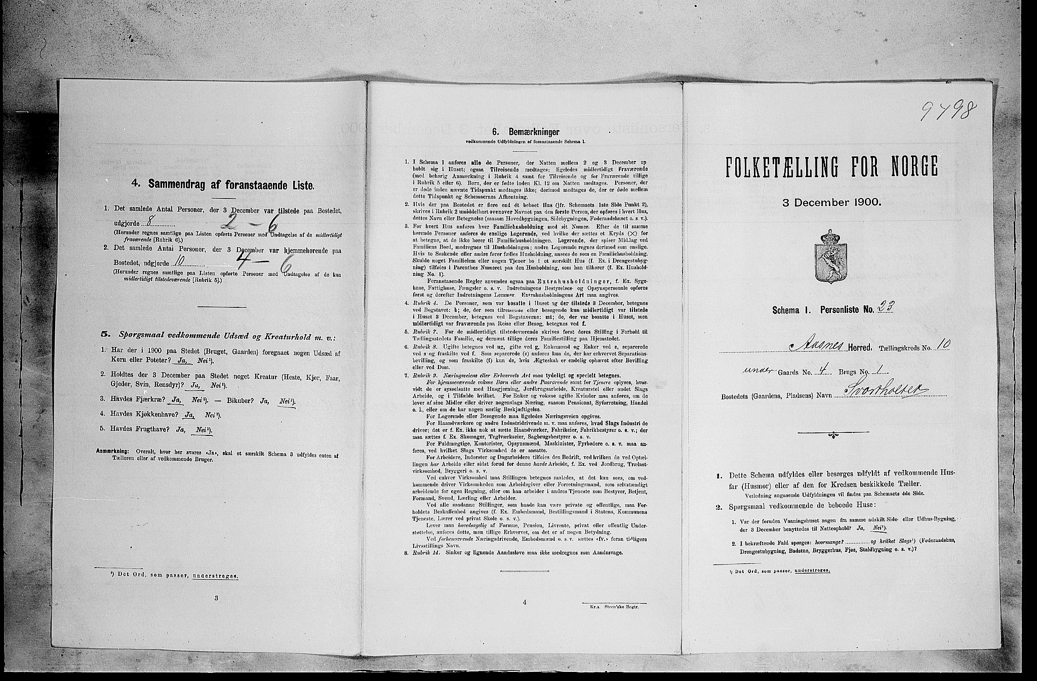 SAH, 1900 census for Åsnes, 1900, p. 1635