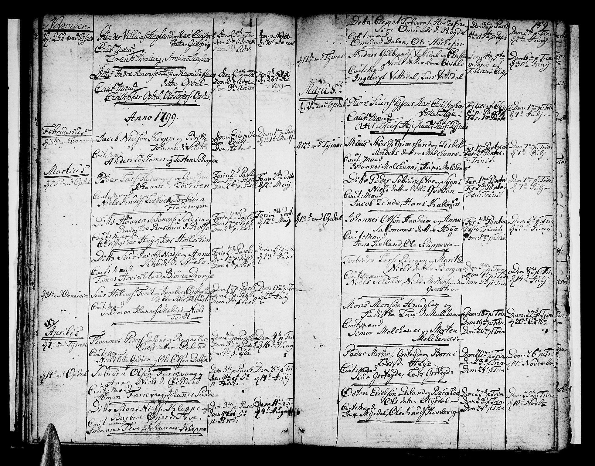 Tysnes sokneprestembete, SAB/A-78601/H/Haa: Parish register (official) no. A 2 /1, 1732-1804, p. 159